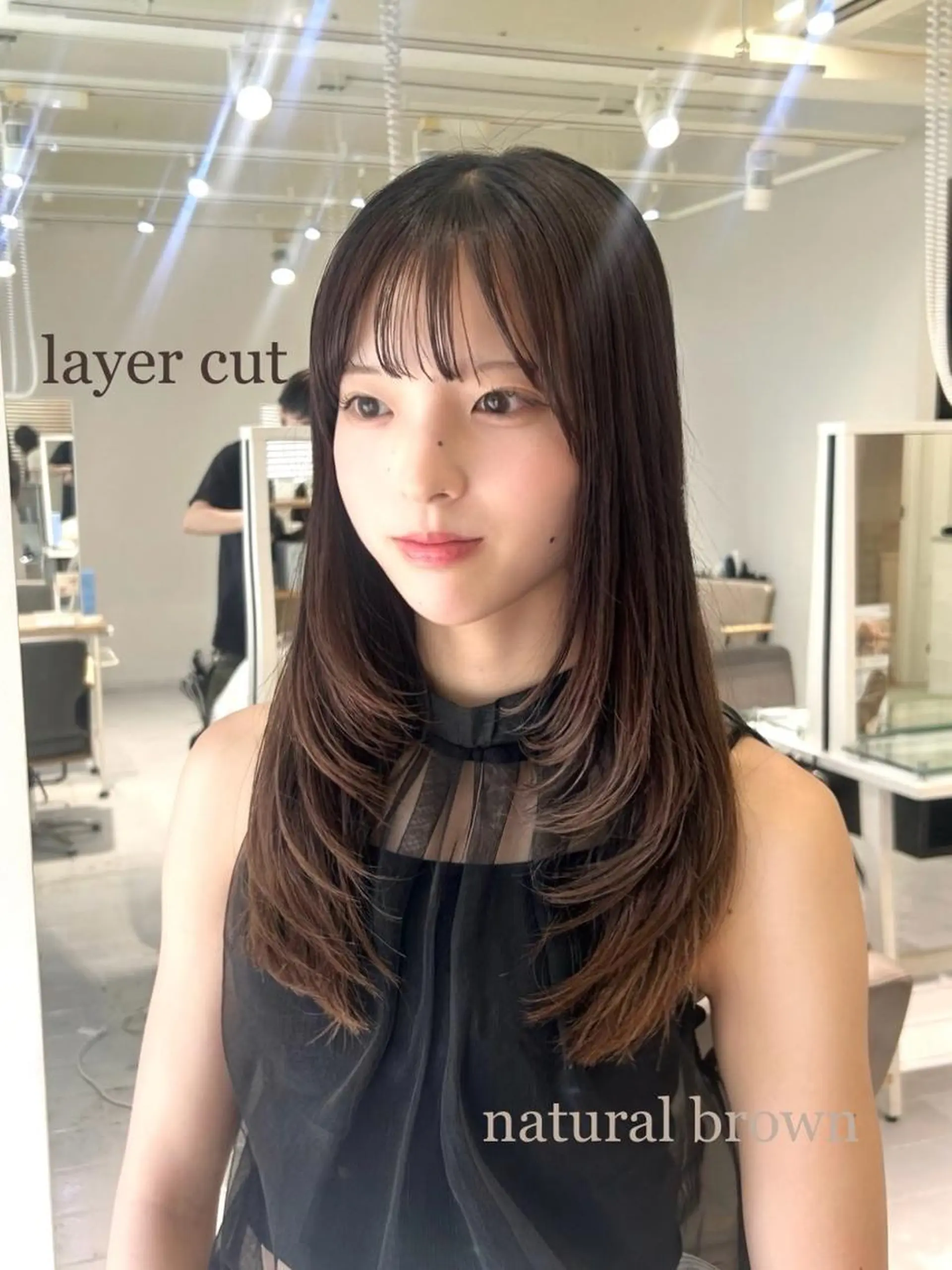 セミロング カット ヘアカラー トリートメント 韓国ヘア ‎🤍KANA🎀のヘアスタイル