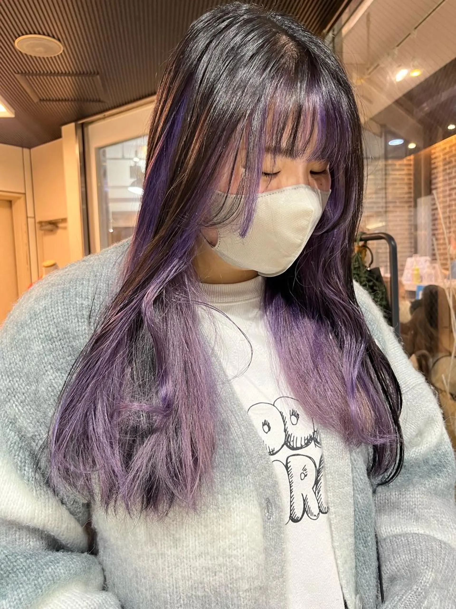 ロング カラー ブリーチ ケアブリーチ ダブルカラー イヤリングカラー ハイトーンカラー ヘアカラー 💖デザインカラー/ タダ ハナカ💖のヘアスタイル