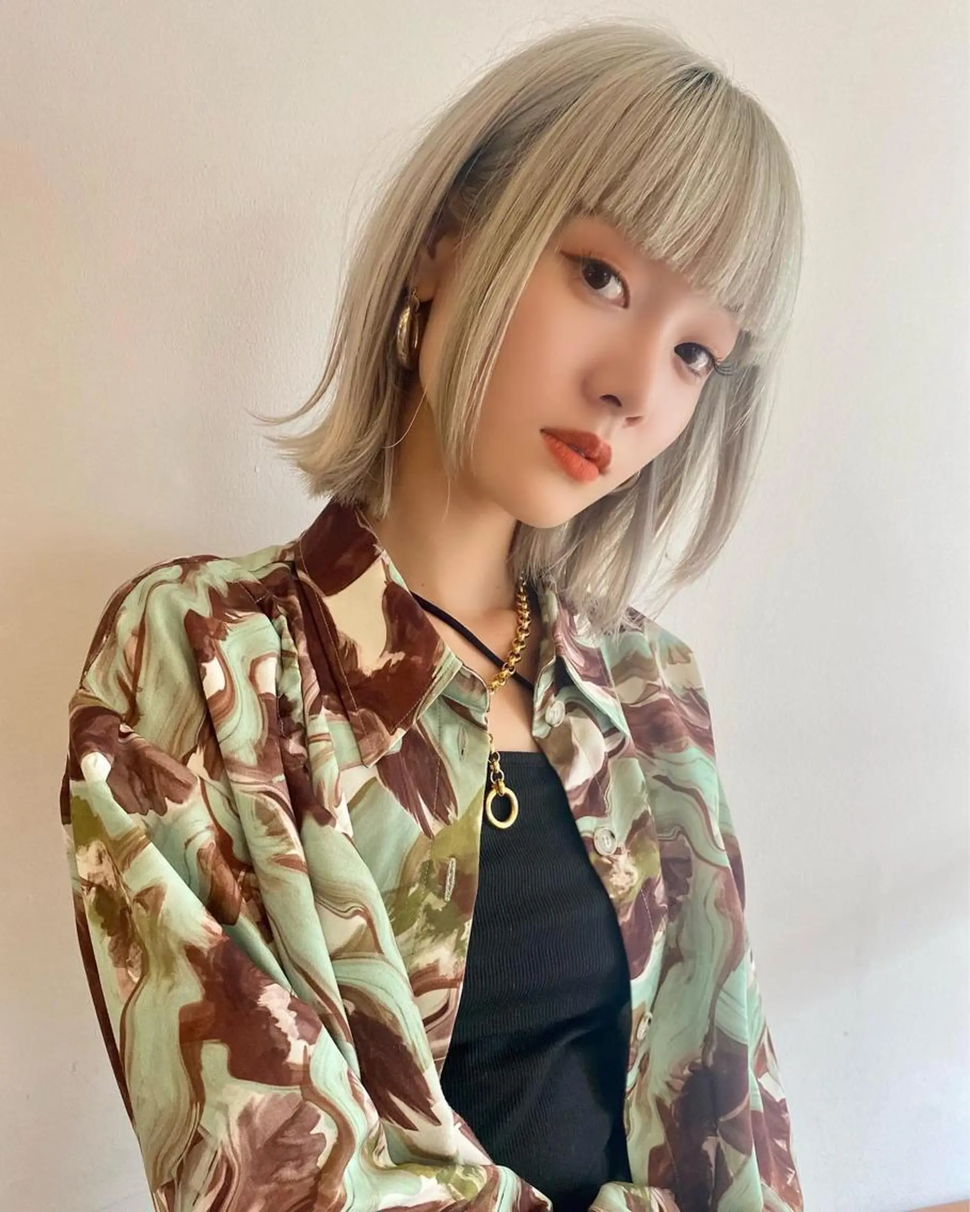 ミディアム カラー ヘアカラー ハイトーン/デザイン hirokiのヘアスタイル