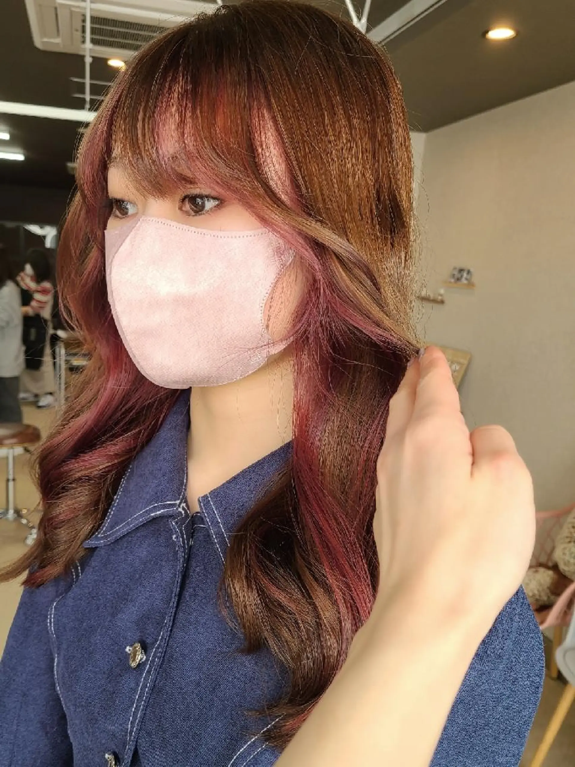 カラー ロング デザインカラー 似合わせカット 西田 理沙のヘアスタイル