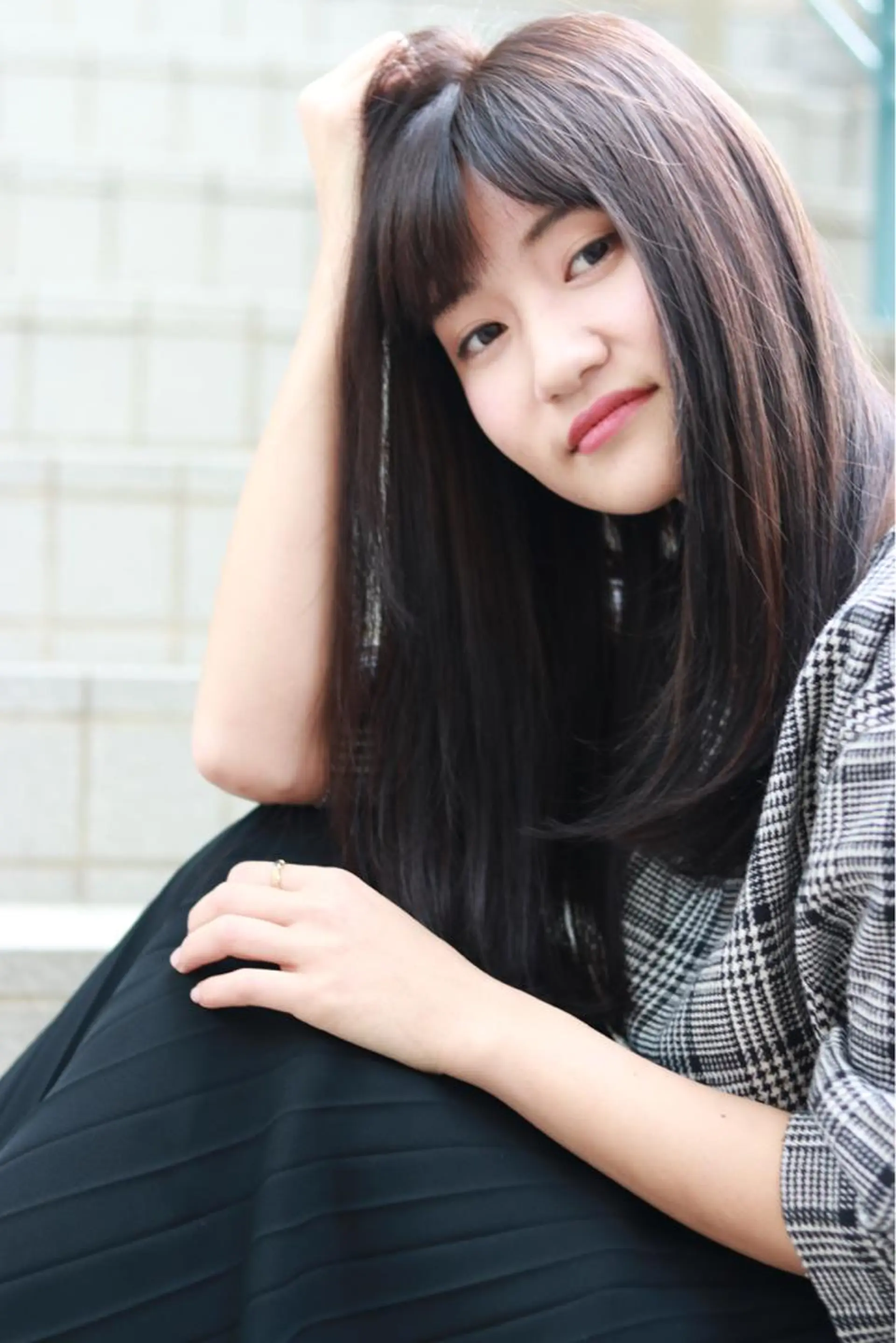 セミロング ハイライト 杉若 利彦のヘアスタイル