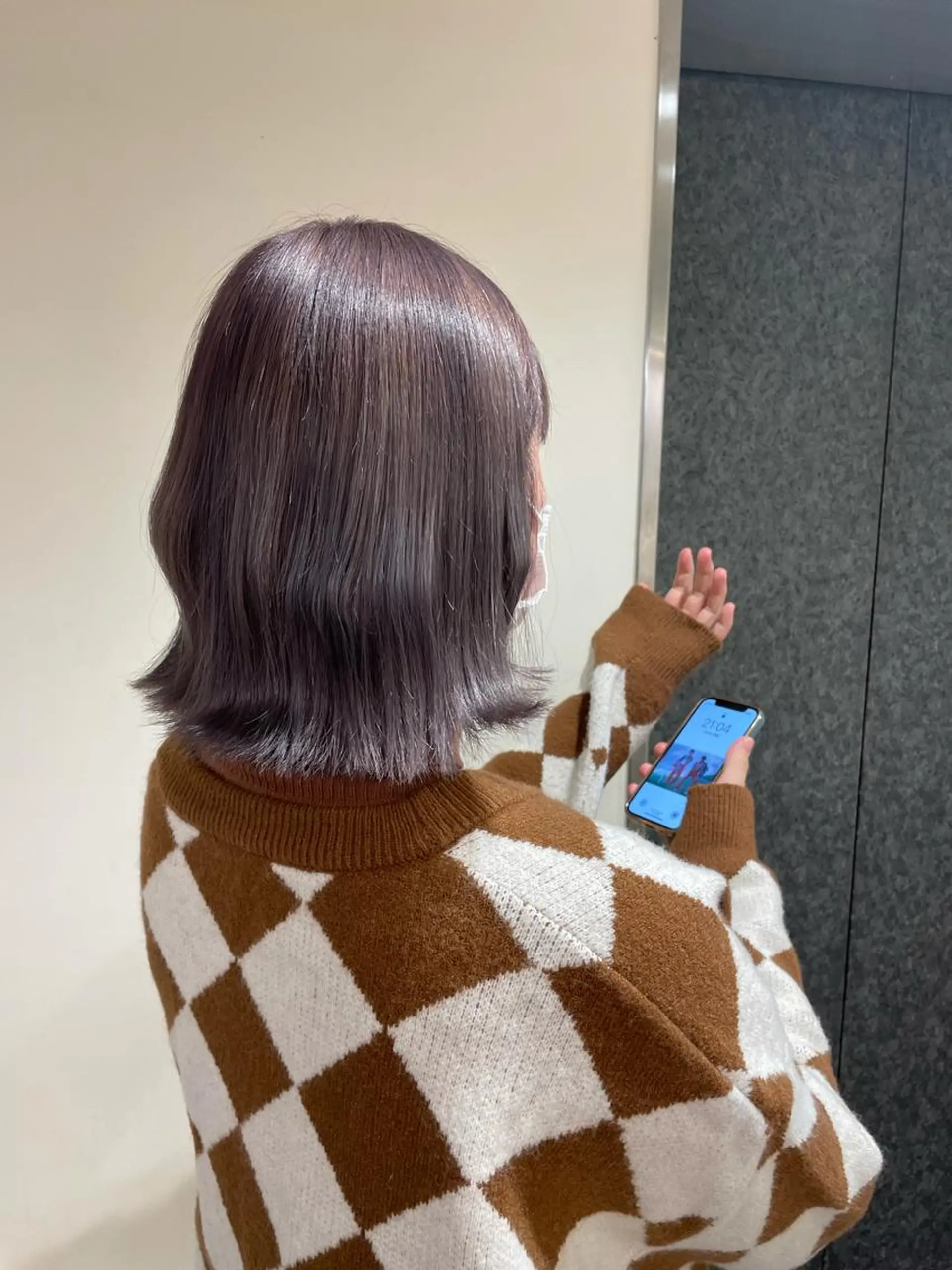 ミディアム パープルカラー ヘアカラー soyon心斎橋所属・♡透明感/艶カラー/ M a I ♡のヘアスタイル