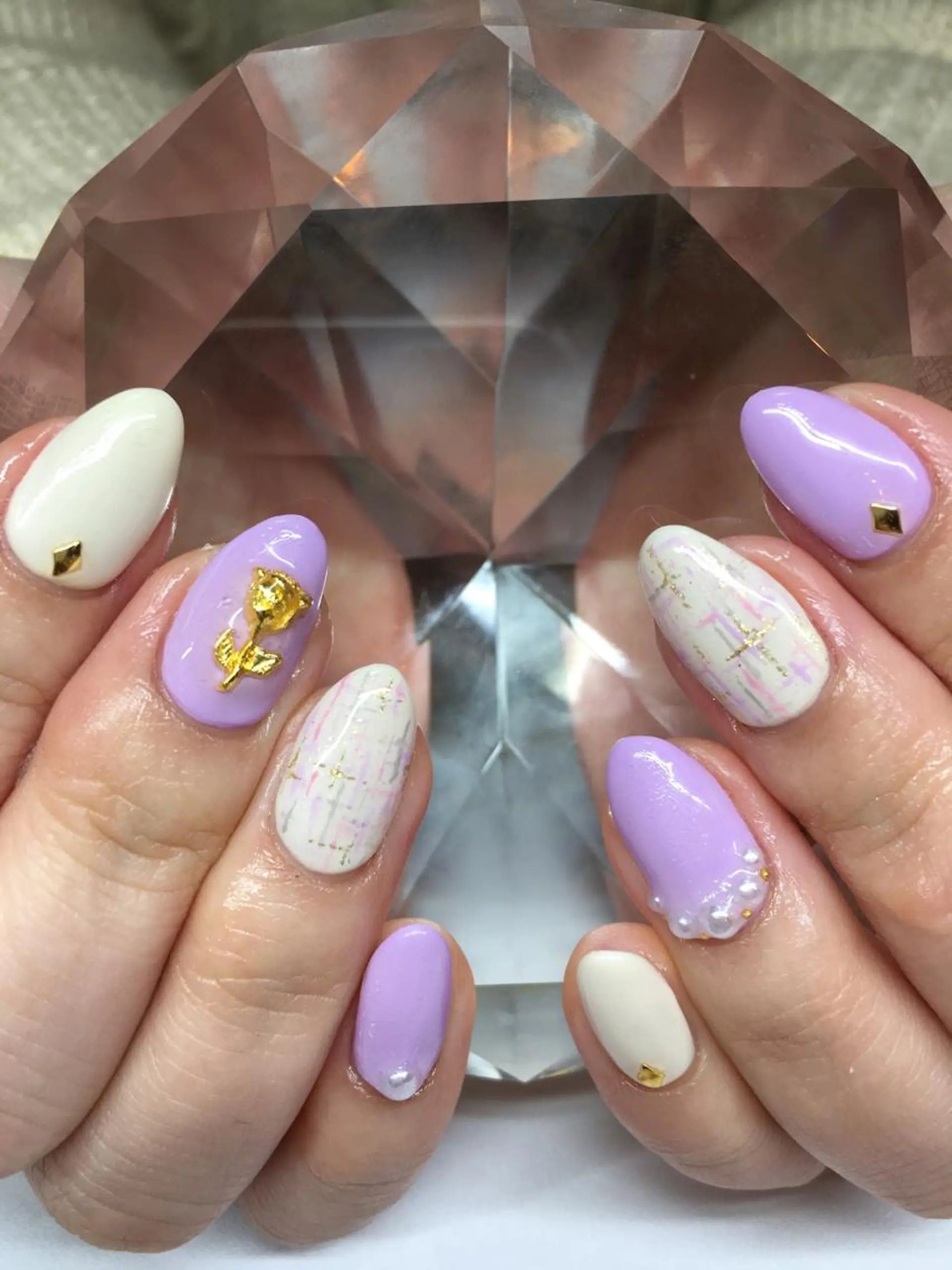 ネイル 持ち込み ツイードネイル ハンドネイル glow_ nailのネイルデザイン