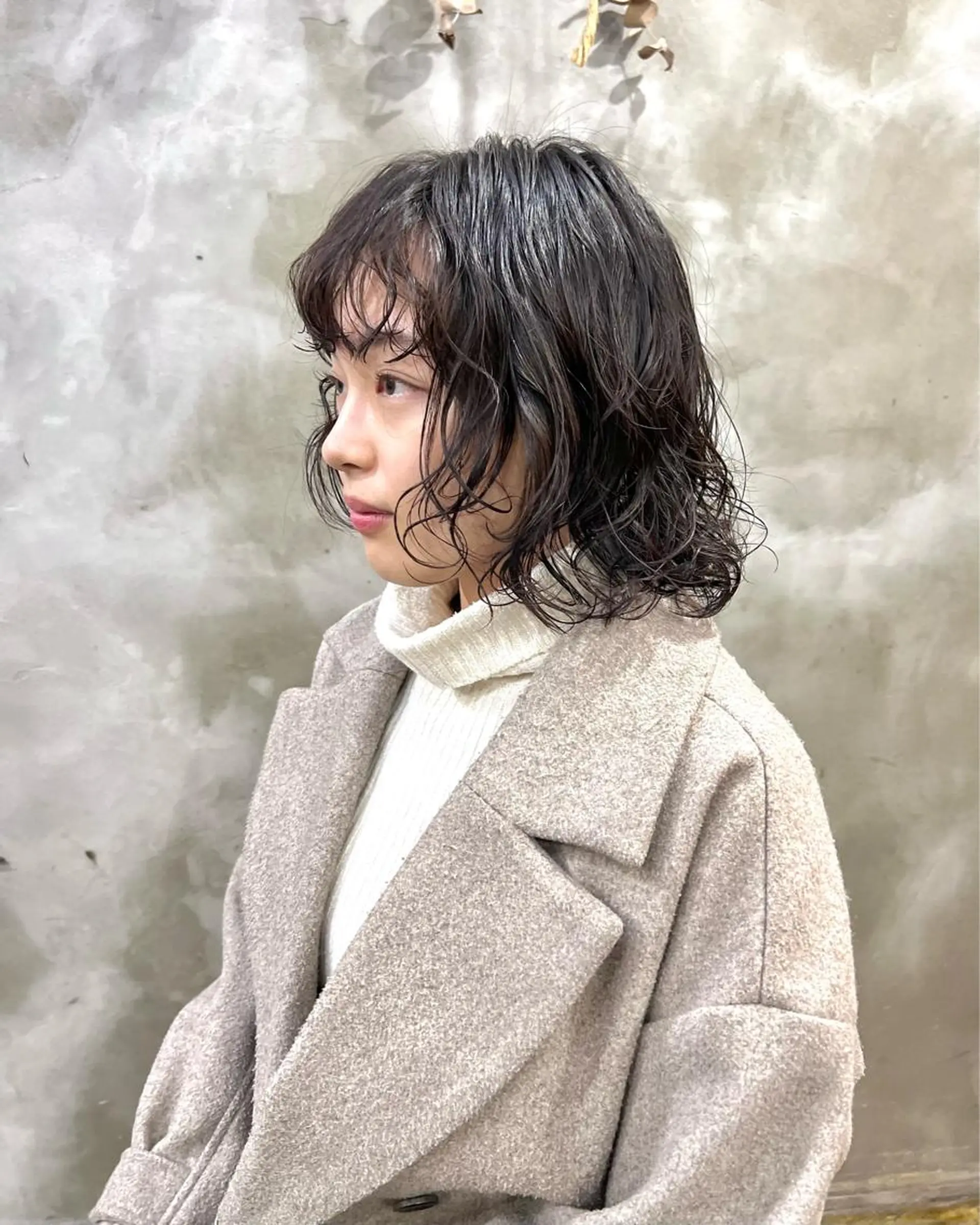 ミディアム パーマ カット パーマ トリートメント 木村陸弥 透明感/赤み消しのヘアスタイル