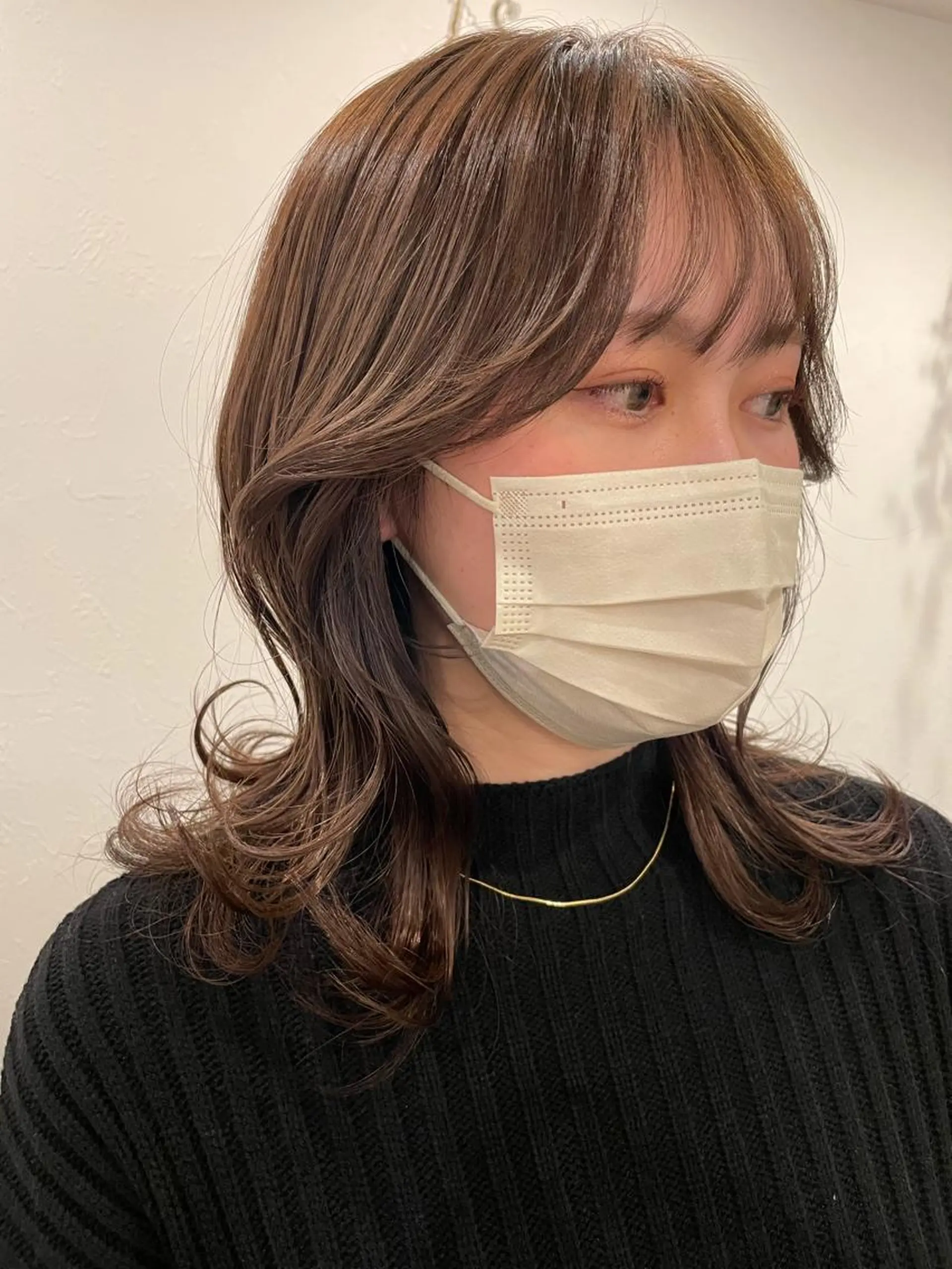 ミディアム カラー ベージュカラー ショコラベージュ くびれヘア 韓国風ヘア レイヤーカット risako🇰🇷 韓国ヘア/レイヤーのヘアスタイル