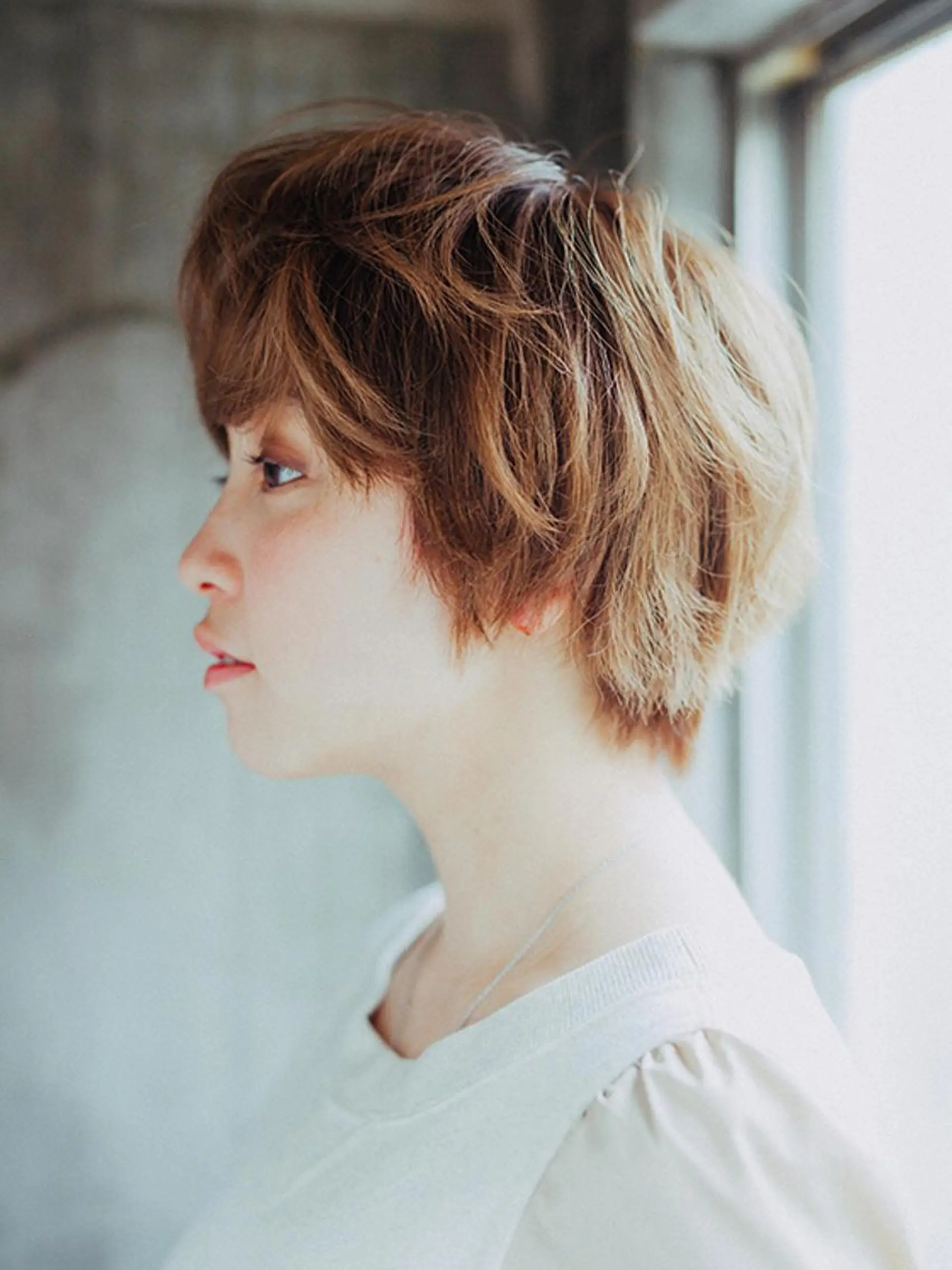ショート カラー ショートボブ ベージュカラー ボブ レイヤーカット ショートヘア 福島 浩司のヘアスタイル