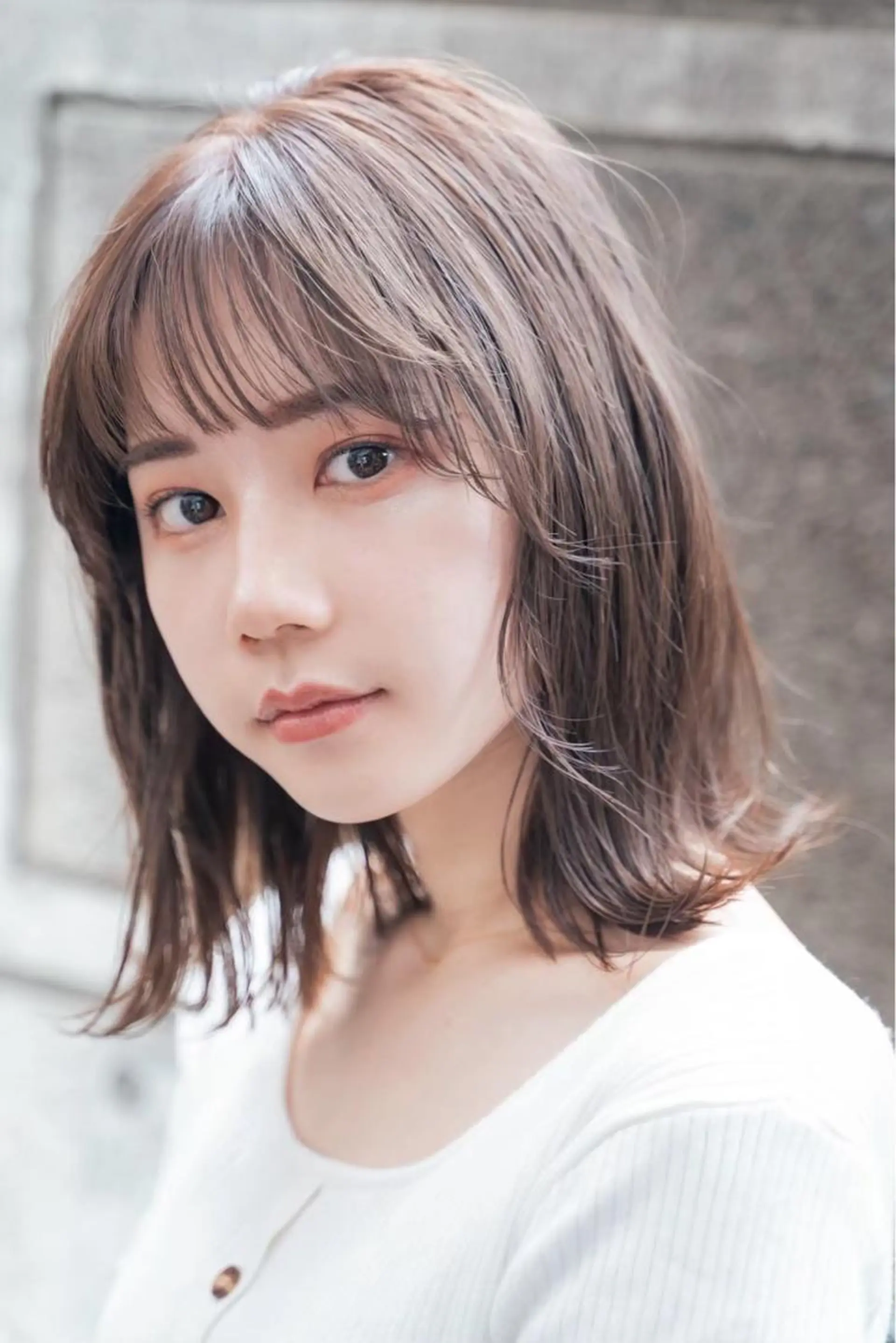 セミロング 顔まわりレイヤー 韓国風ヘア レイヤーカット ローレイヤー 縮毛矯正 カット ヘアカラー トリートメント Masena所属・【必ず似合わせます】 川口航平のヘアスタイル