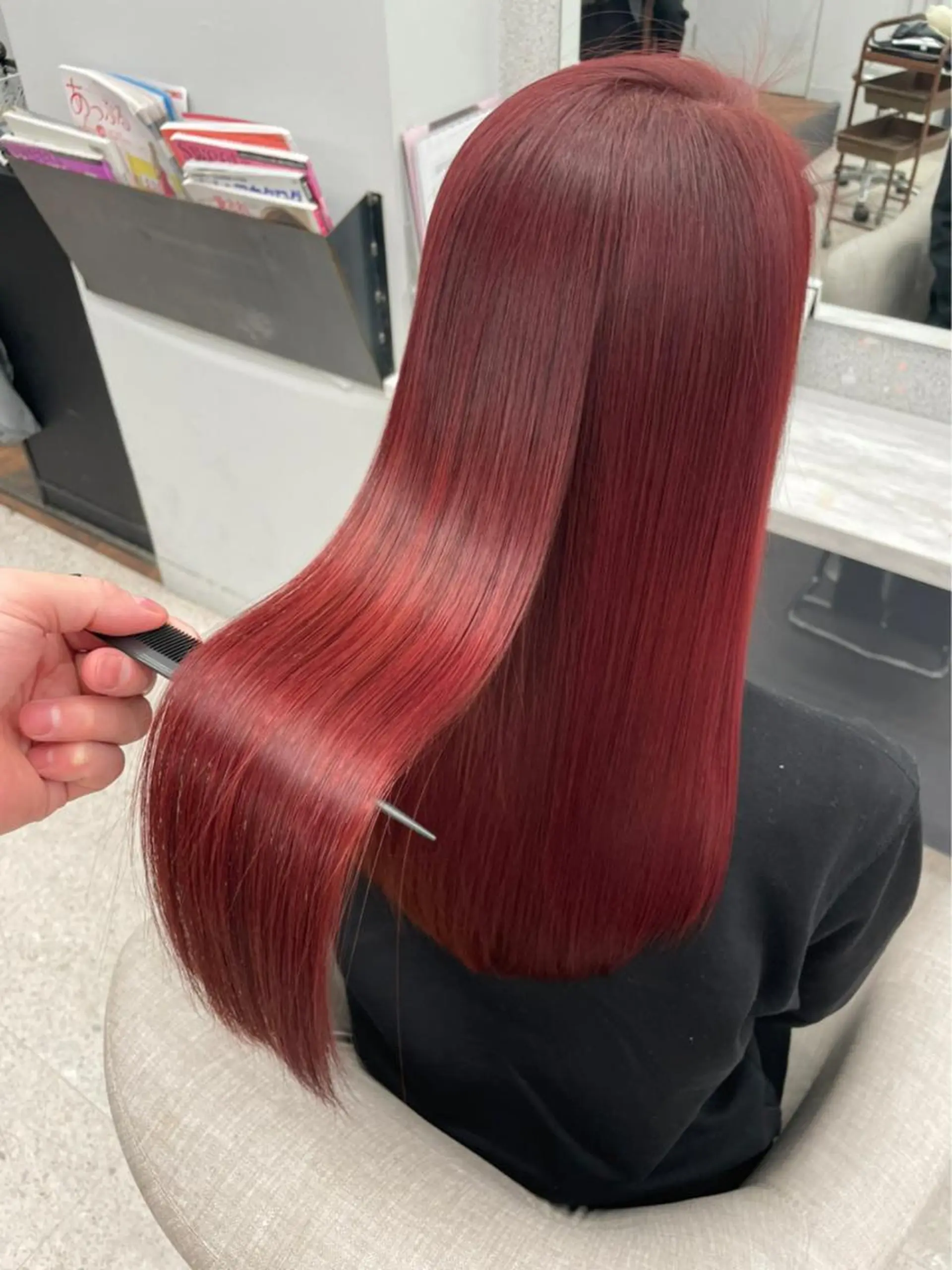 ロング 京都レイヤーカット/ 縮毛矯正/羽柴りくのマツエク・マツパデザイン