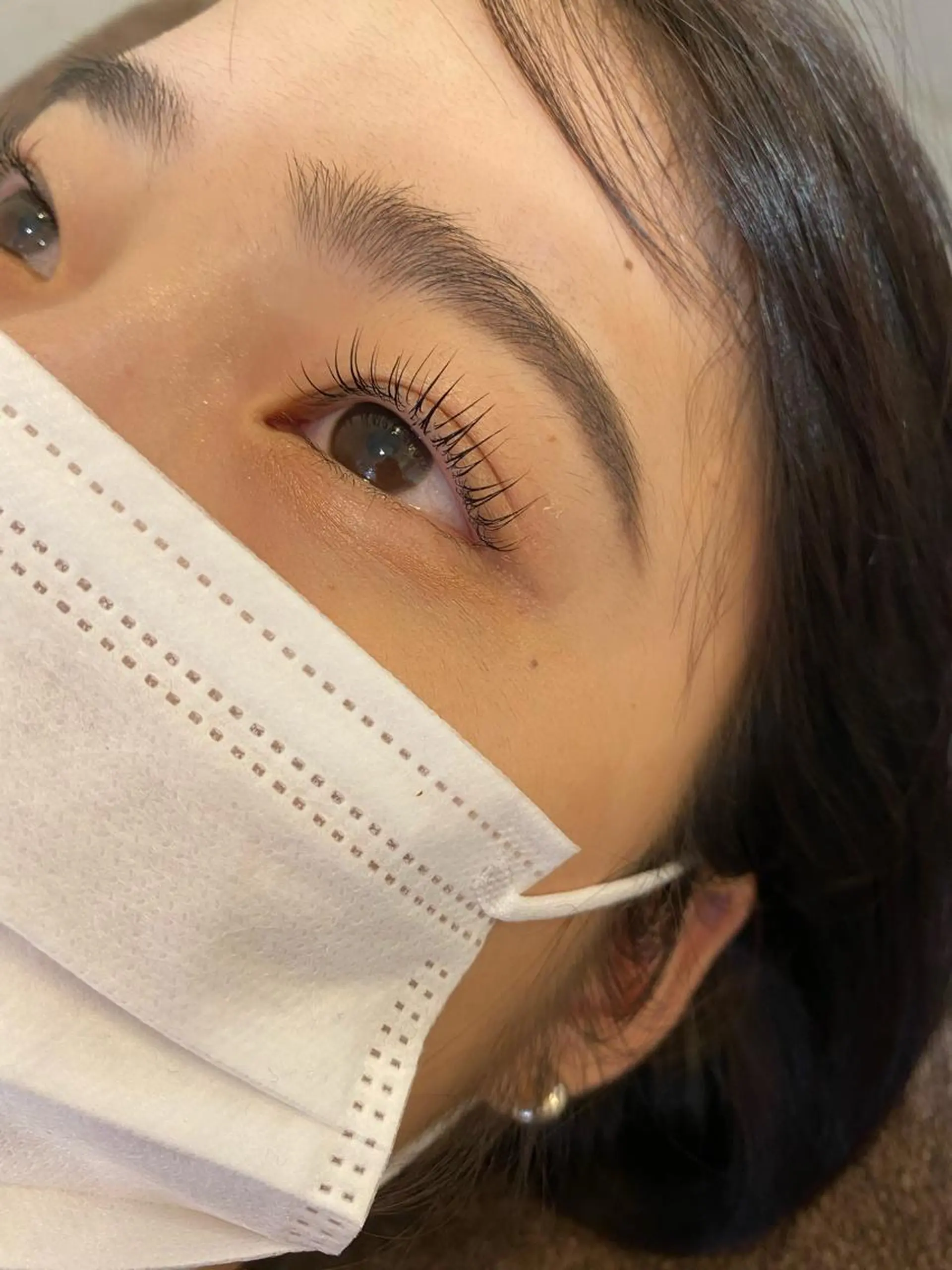 マツエク・マツパ 一重×まつ毛パーマ マツパ ブリーチなしカラー レイヤーカットのヘアスタイル