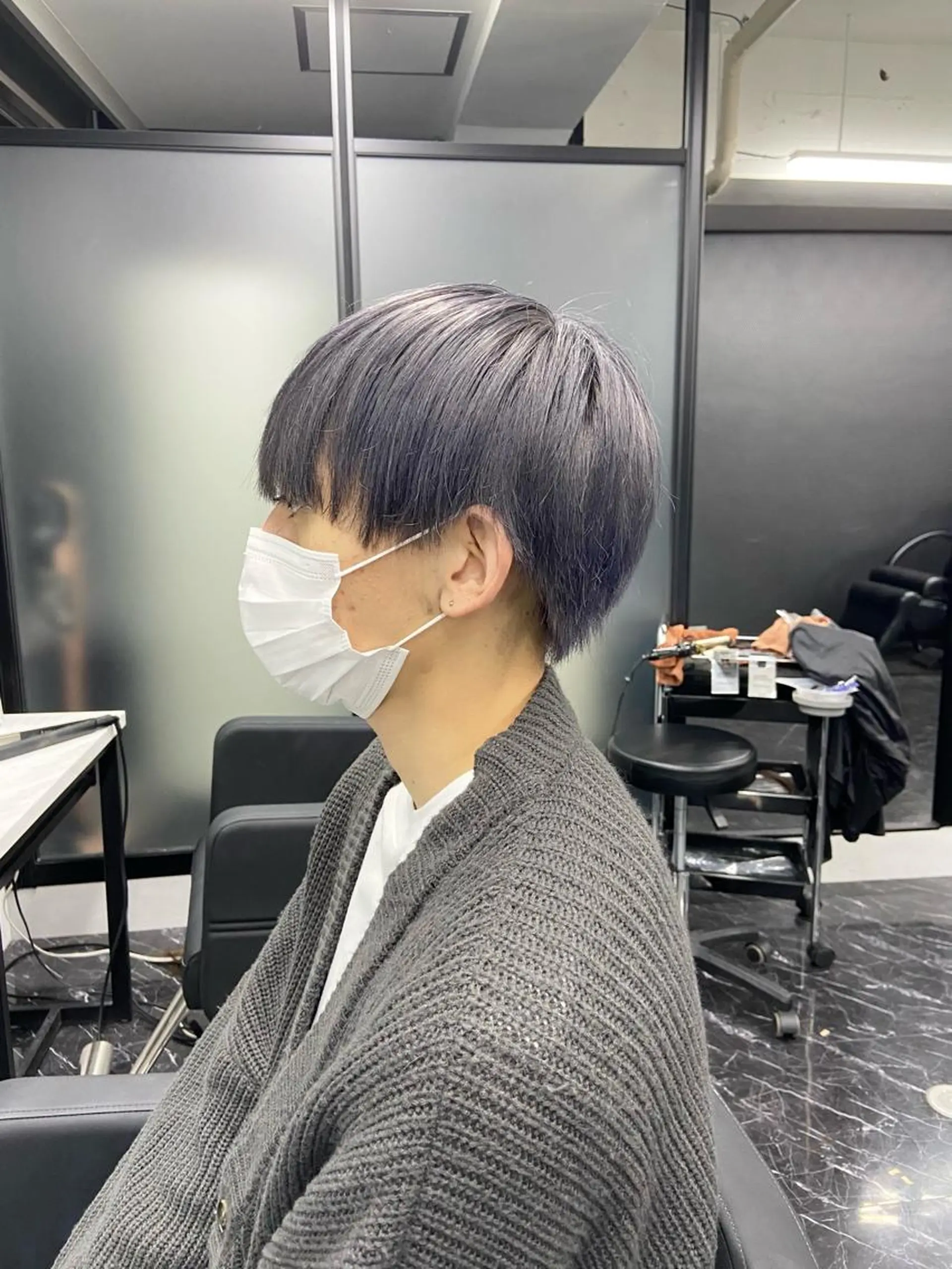 ショート カラー メンズ メンズハイトーン ハイトーンカラー ヘアカラー トリートメント ミルボンAujua認定サロン Ria  OSAKA 梅田所属・メンズ、エクステ特化 Ryuのヘアスタイル