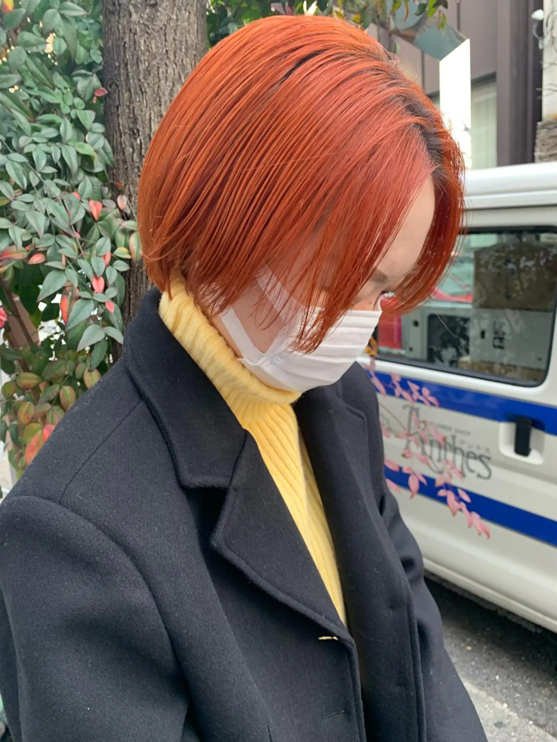ショート カラー ハンサムショート オレンジ ショートヘア カット ヘアカラー トリートメント 豊浦 翔太のヘアスタイル