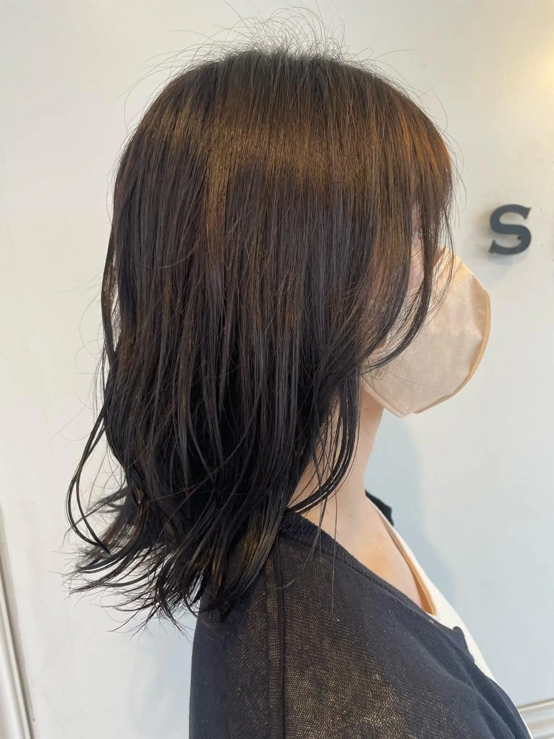 ミディアム カラー ヘアカラー 長岡 香澄のヘアスタイル