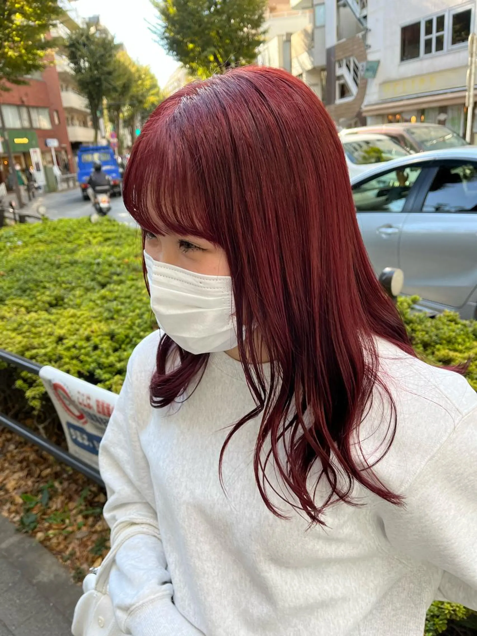 ミディアム カラー 海外girl🤎 透明感ベージュmaoのヘアスタイル