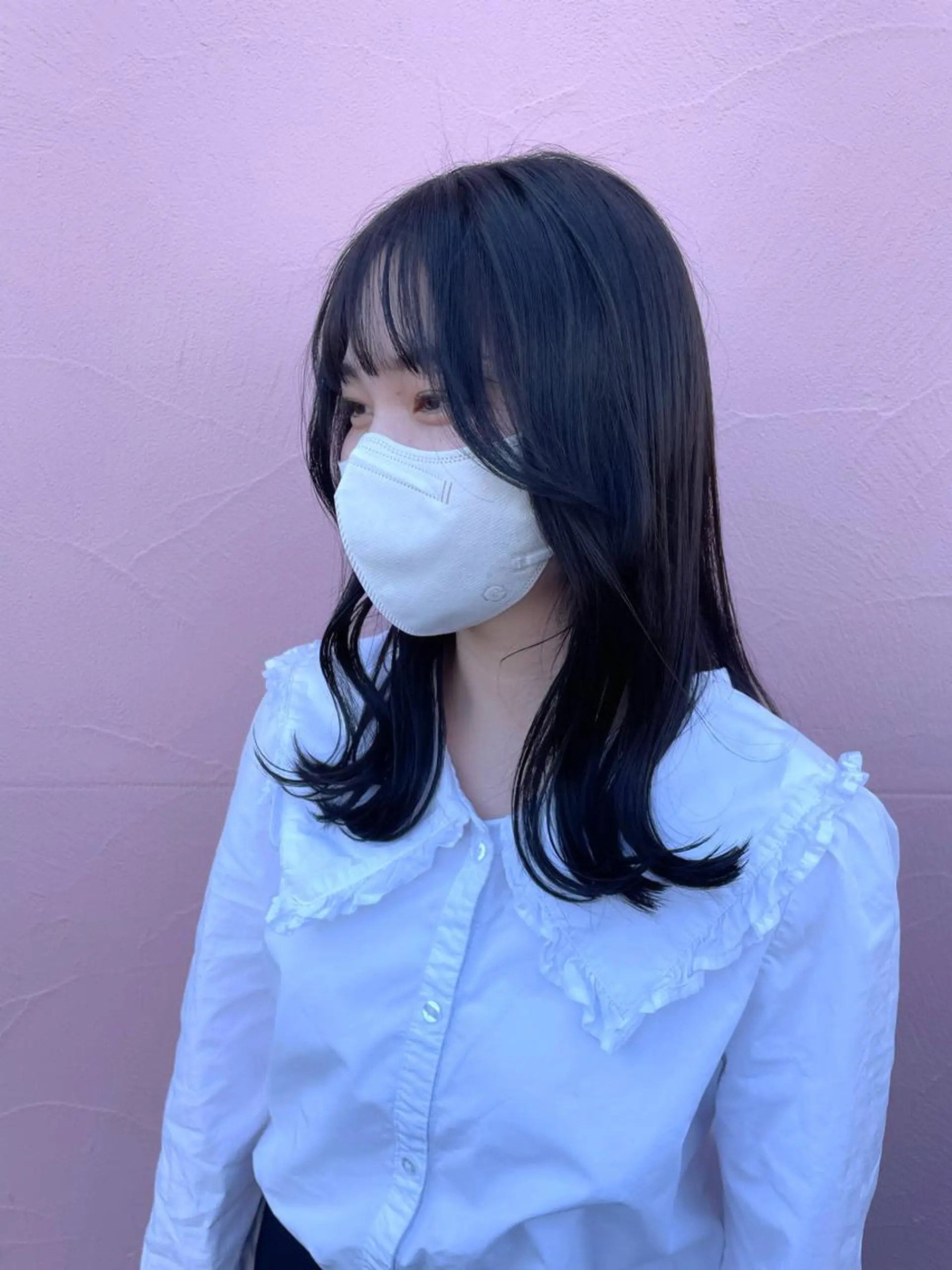 セミロング カラー 透明感カラー グレージュ カット ヘアカラー トリートメント ひなた 艶カラー/渋谷のヘアスタイル