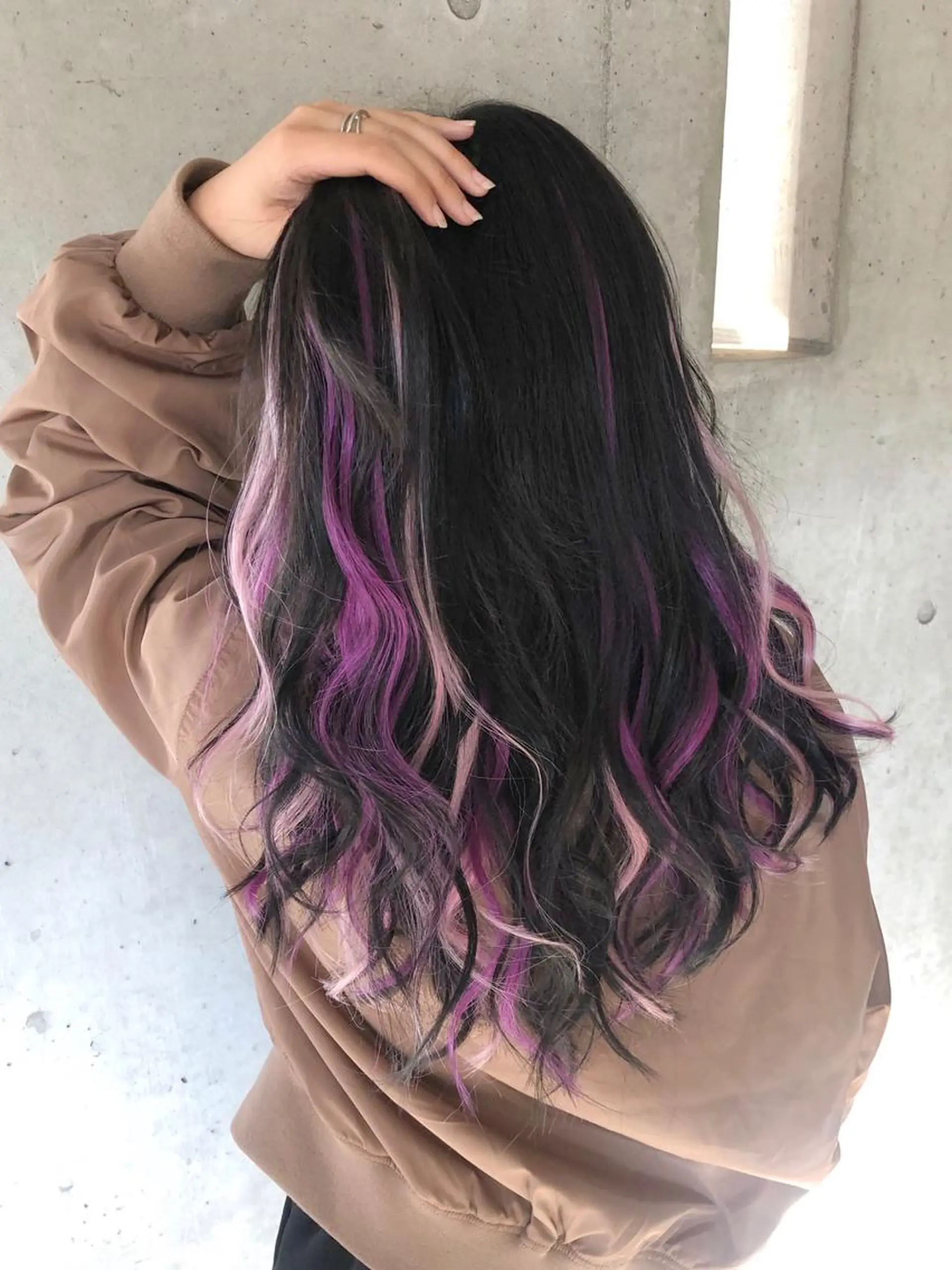 ロング カラー シールエクステ ブリーチ ブリーチなしカラー エクステ 是枝 さくらのヘアスタイル