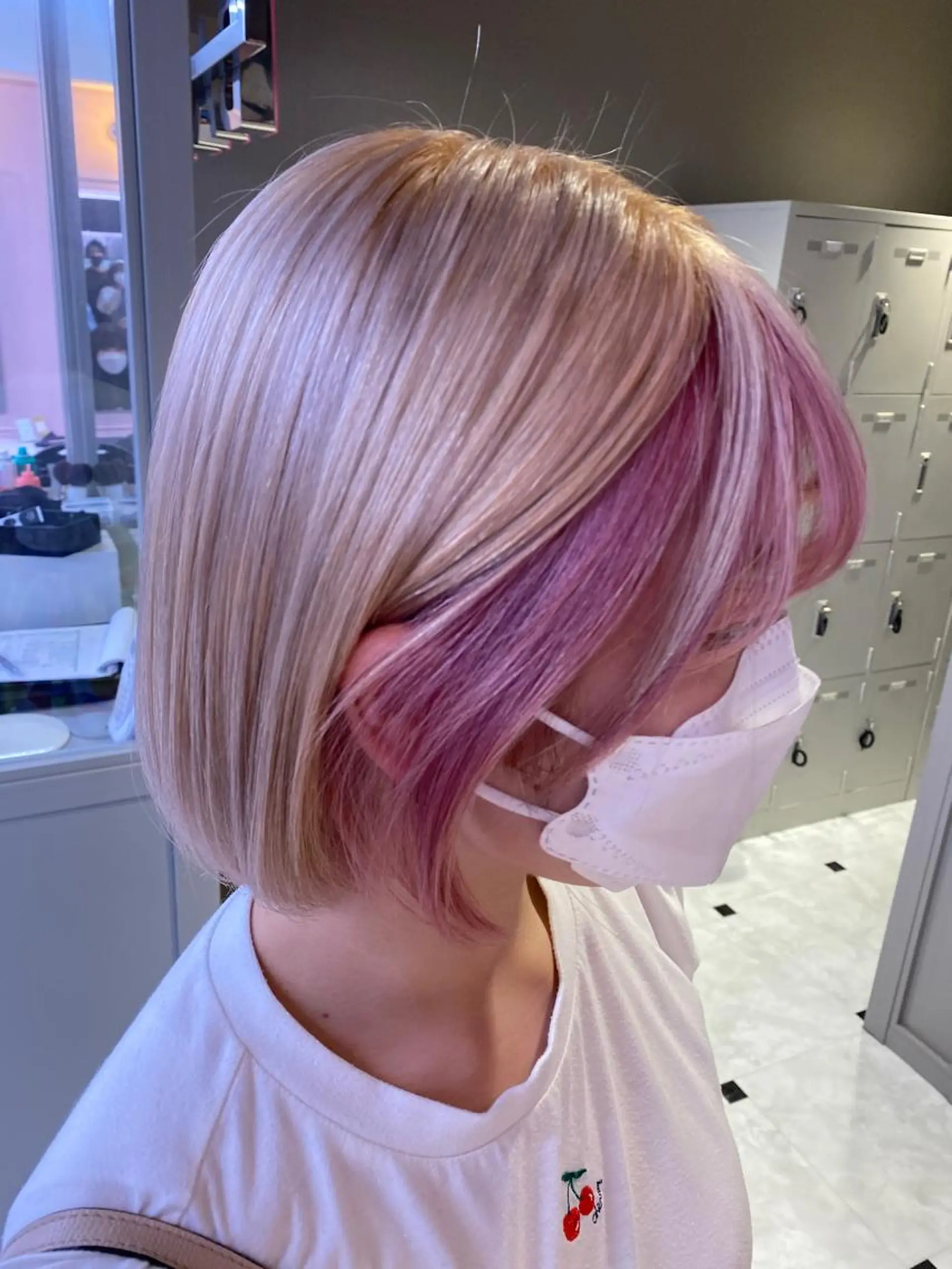 セミロング カラー ケアブリーチ 韓国レイヤーKYONのヘアスタイル