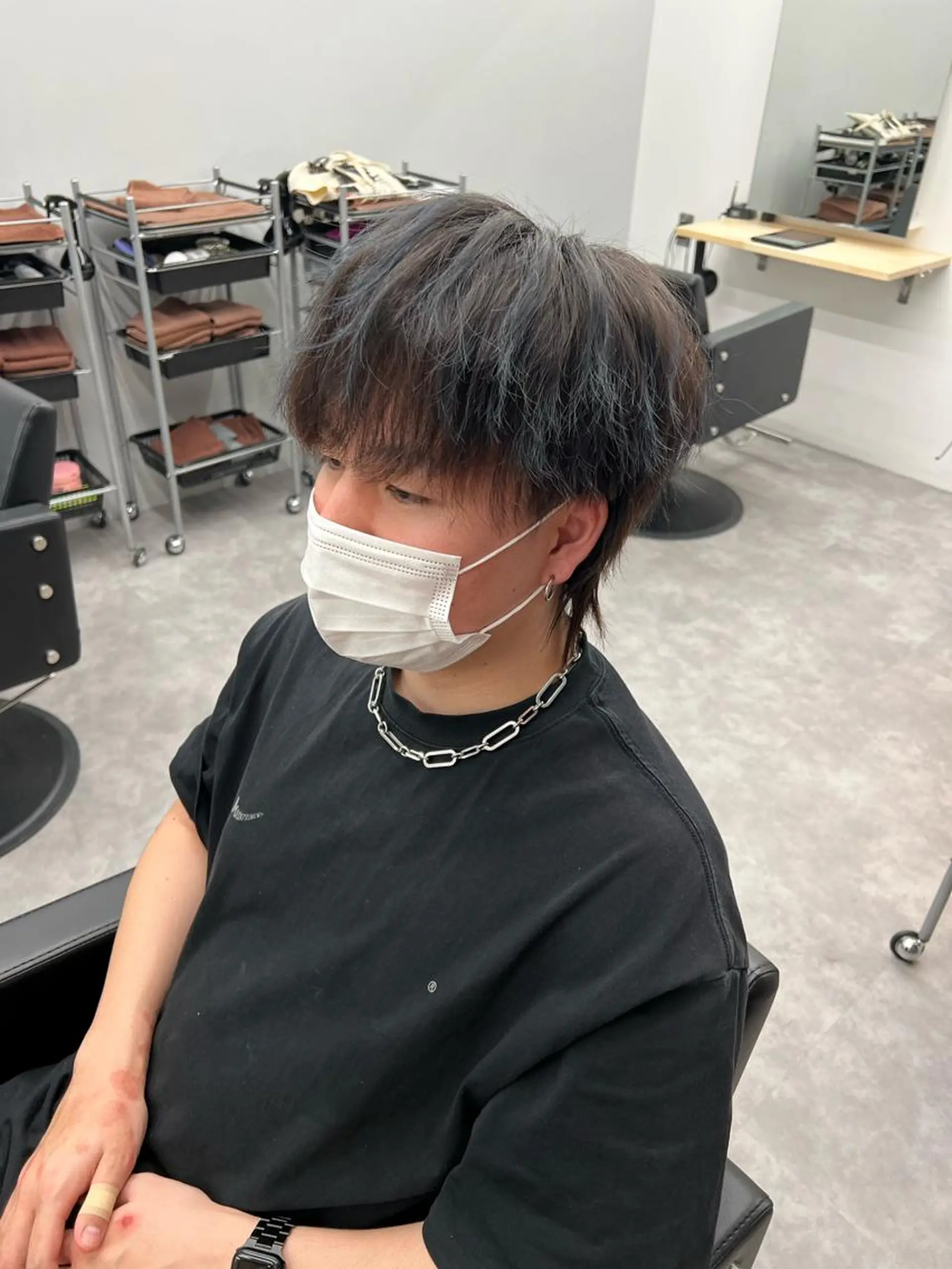 ショート カラー メンズ ネイビーカラー 【曲がる縮毛矯正】 モデル募集🙋カツヤのヘアスタイル