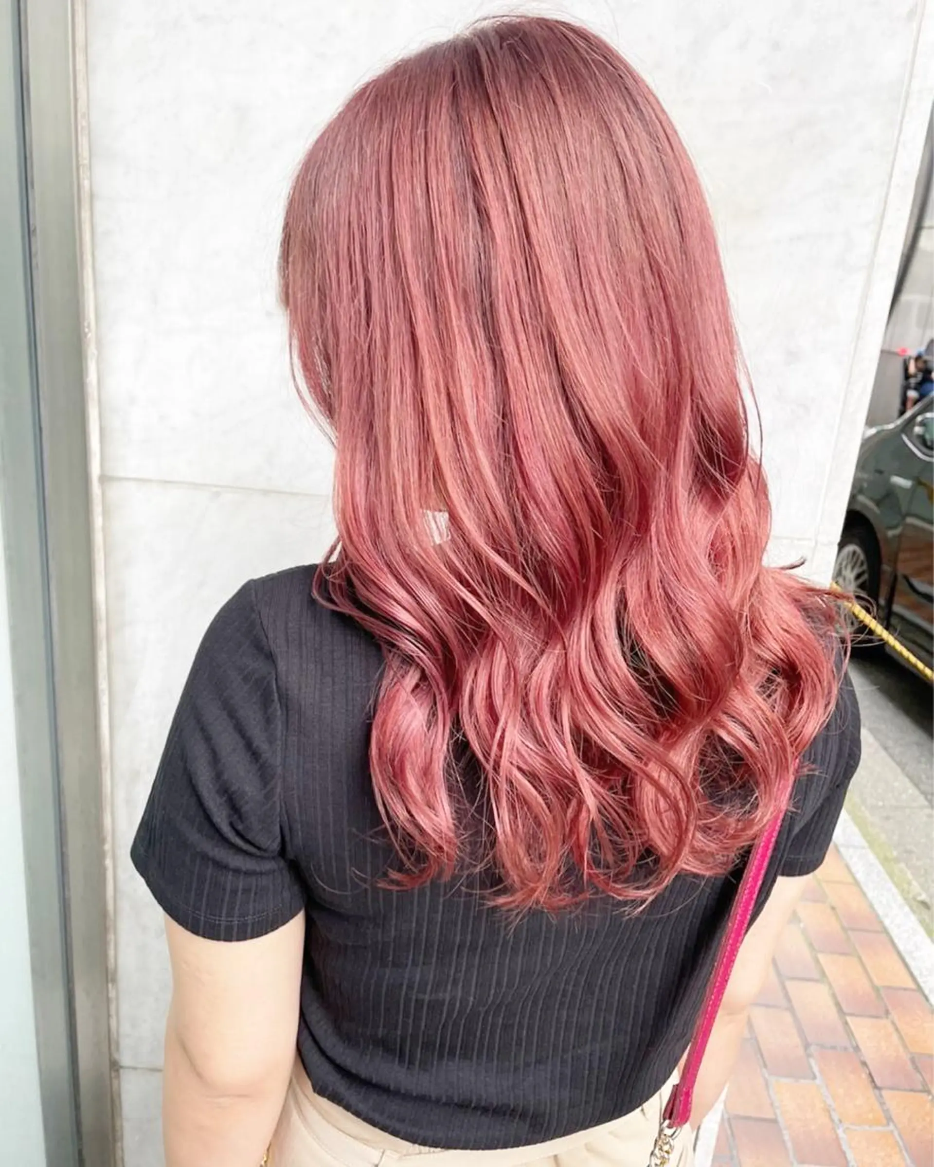 ロング カラー ピンクカラー JIL BLAN 京都所属・RU RIのヘアスタイル