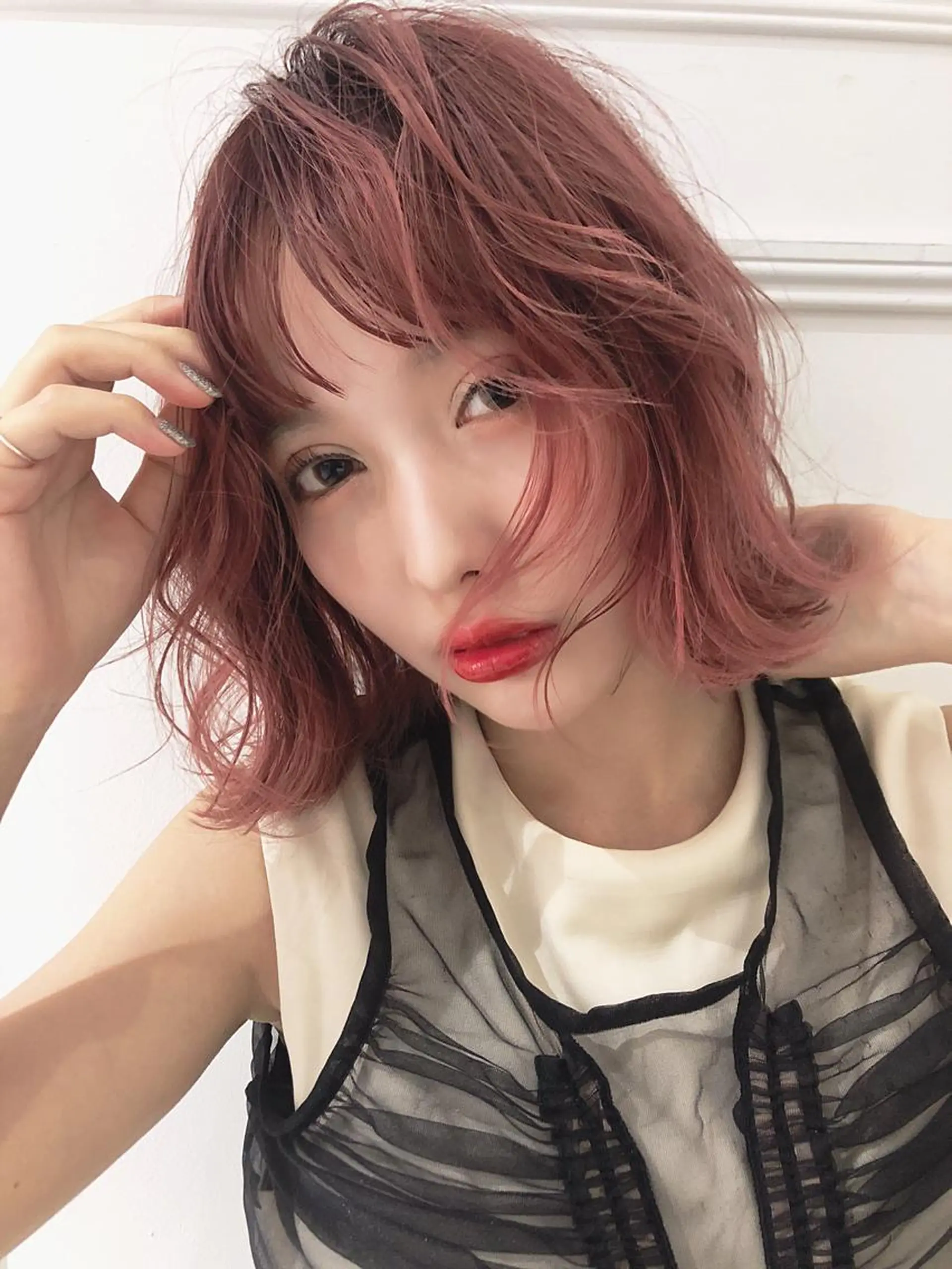 ミディアム カラー ヘアアレンジ ブリーチ カット ヘアカラー marju銀座 マージュギンザのヘアスタイル