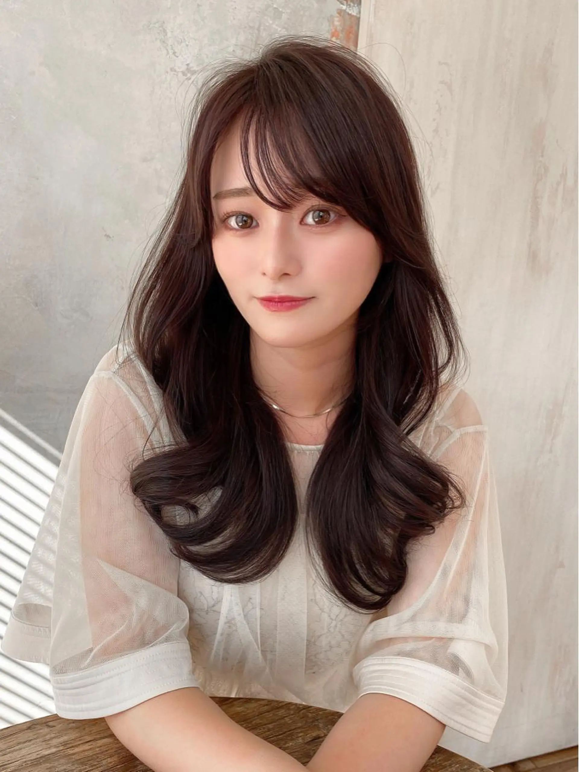 ロング くびれヘア 髪質改善 ロング 縮毛矯正 カット ヘアカラー トリートメント 🧡くびれヘア/前髪 顔周り🧡久原結衣のヘアスタイル