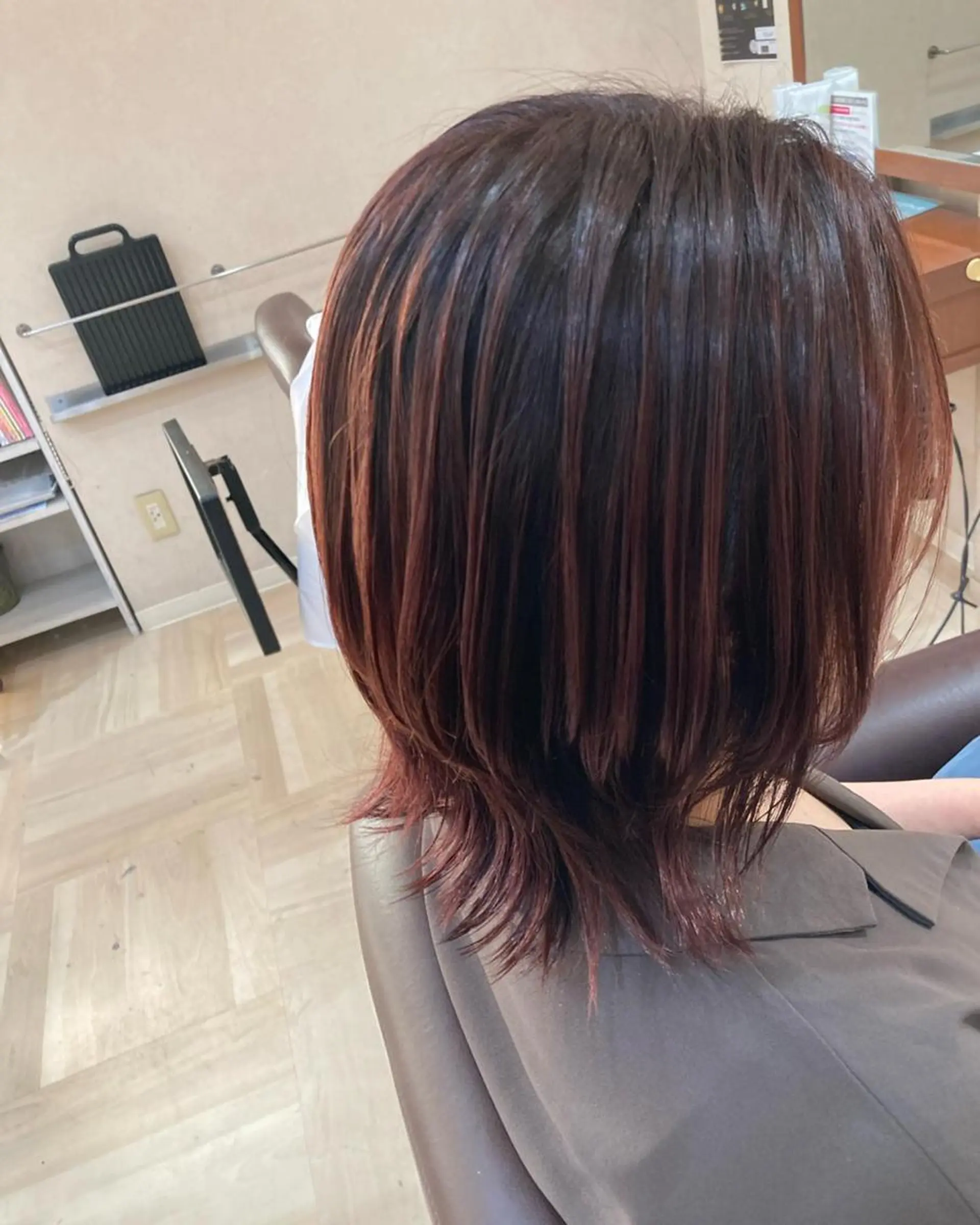 カラー ブリーチ ブリーチなしカラー レッドカラー 髪質改善/透明感 カラー/内藤有須加のヘアスタイル