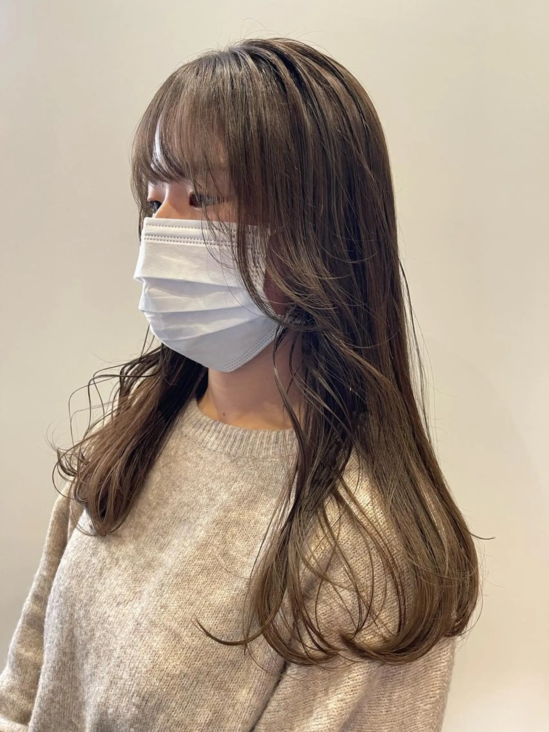 ロング カラー カット ヘアカラー トリートメント 韓国🩵海外ヘア 宮川華奈のヘアスタイル