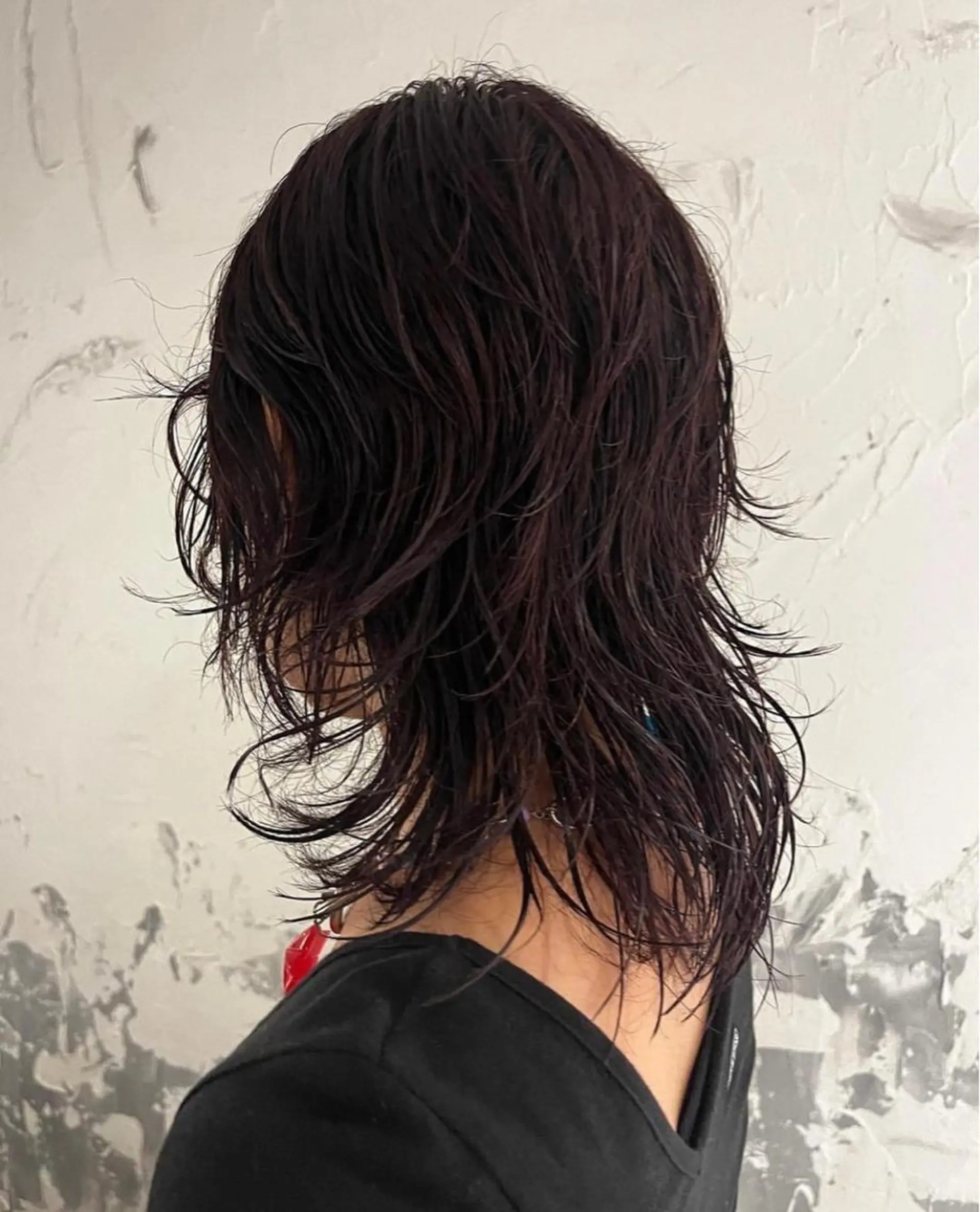 セミロング カラー ブリーチ ブリーチなしカラー バイオレットカラー ヘアカラー Vicky ブリーチ メンズカジュアルのヘアスタイル