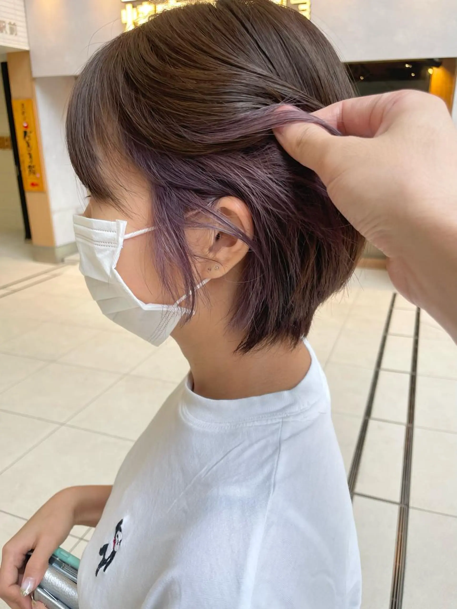 ショート カラー ブリーチ ヘアカラー インナーカラー/ エクステ/ブリーチのヘアスタイル