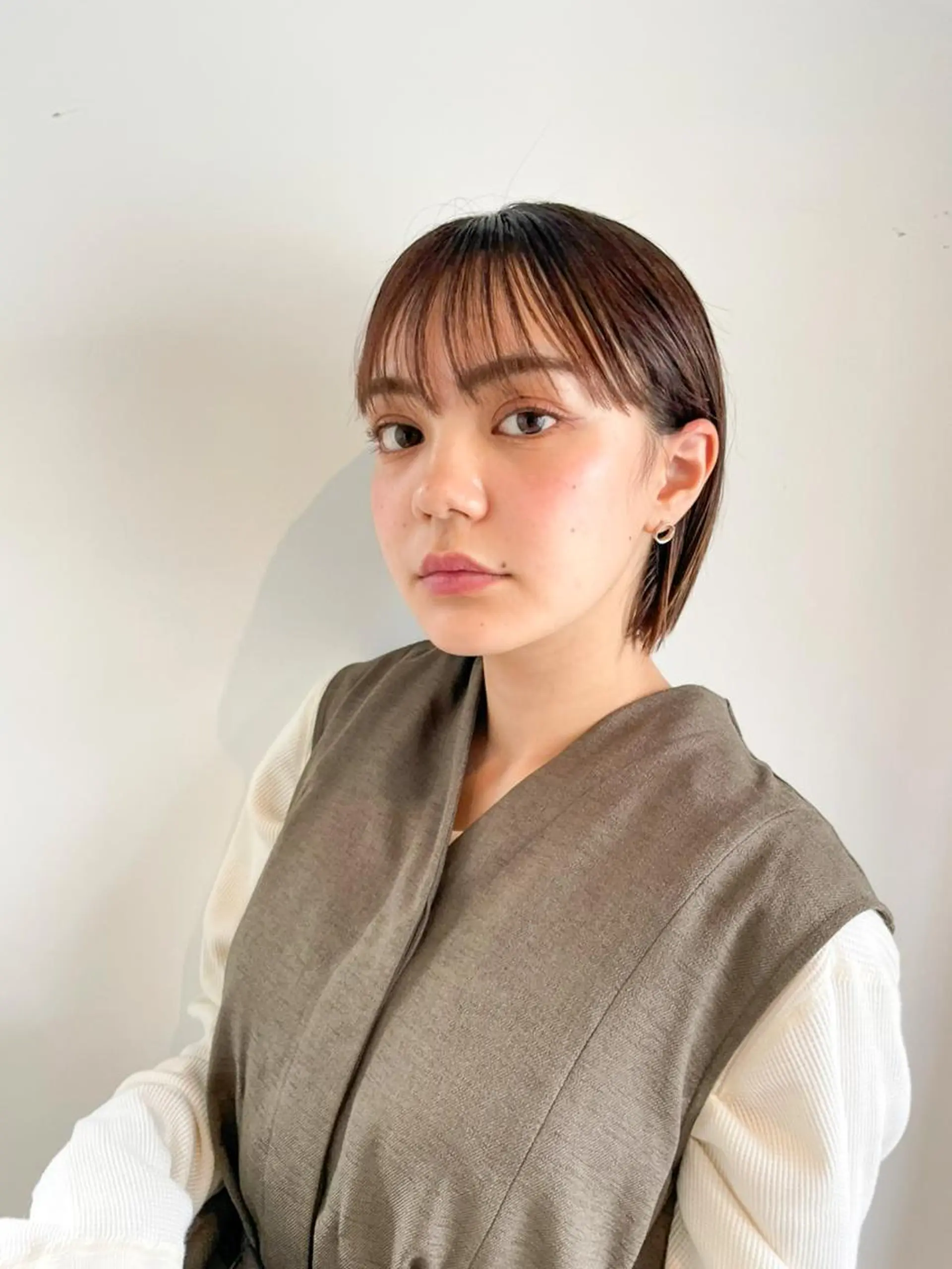 ショート ショートボブ ボブ エギョモリ 天使の羽バング・フェザーバング ハッシュカット カット ヘアカラー CEINE PATHのヘアスタイル