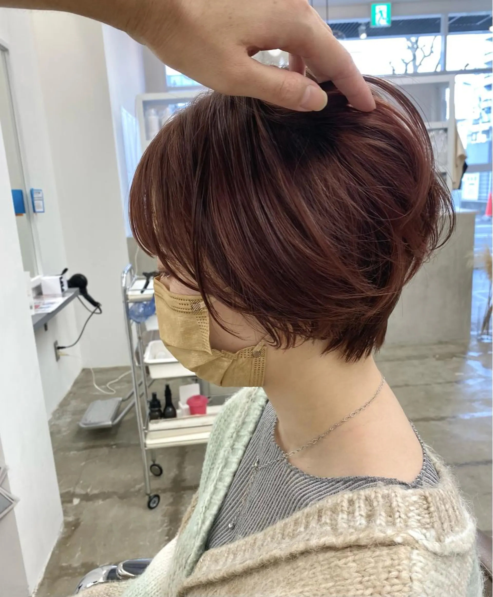 ショート カラー ショートボブ カシス ハイライトカラー ピンクカラー ボブ サトウ リョウのヘアスタイル