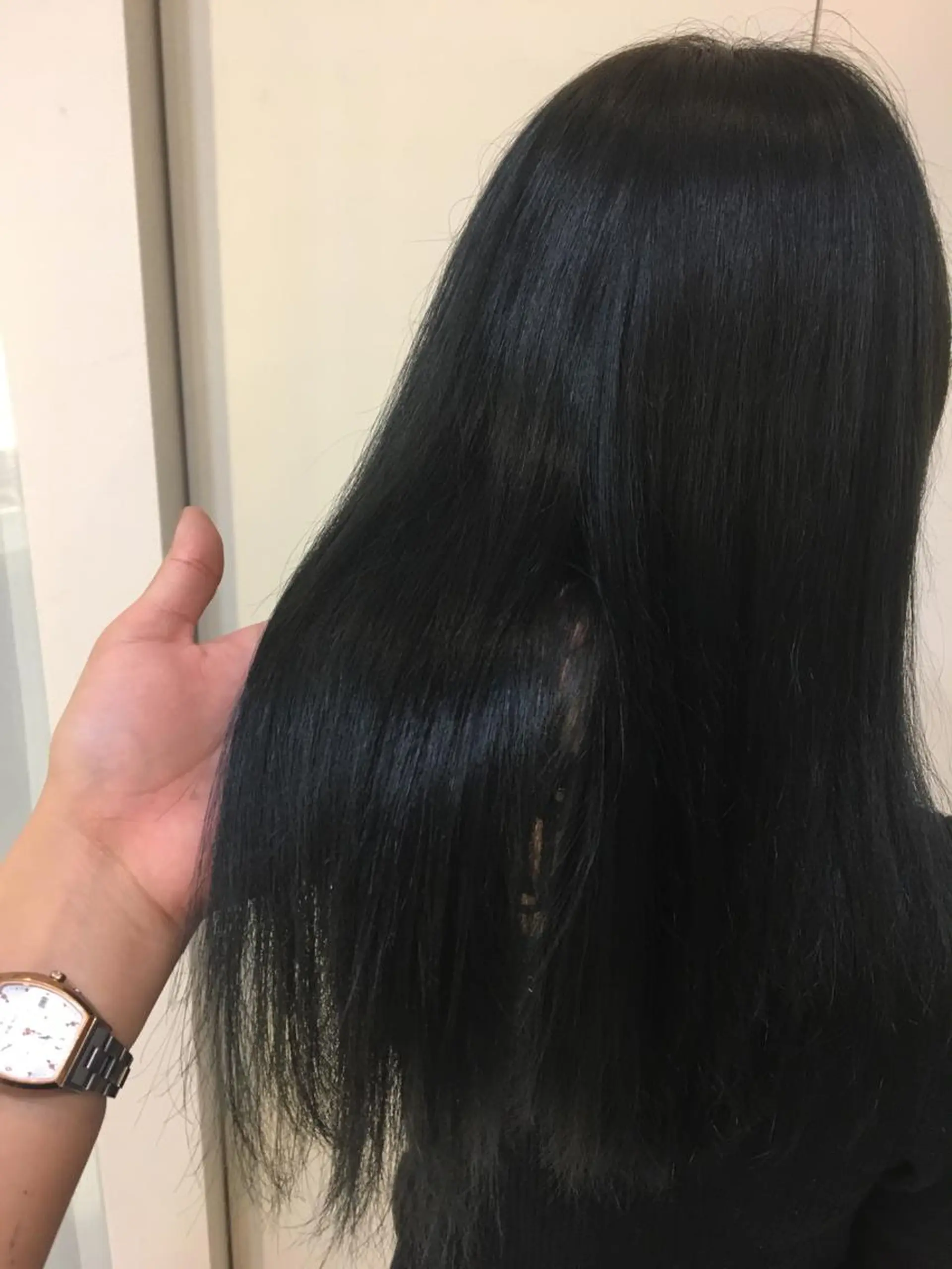 ロング カラー ネイビーカラー ヘアケア・頭皮ケア デザインカラー/中田のヘアスタイル