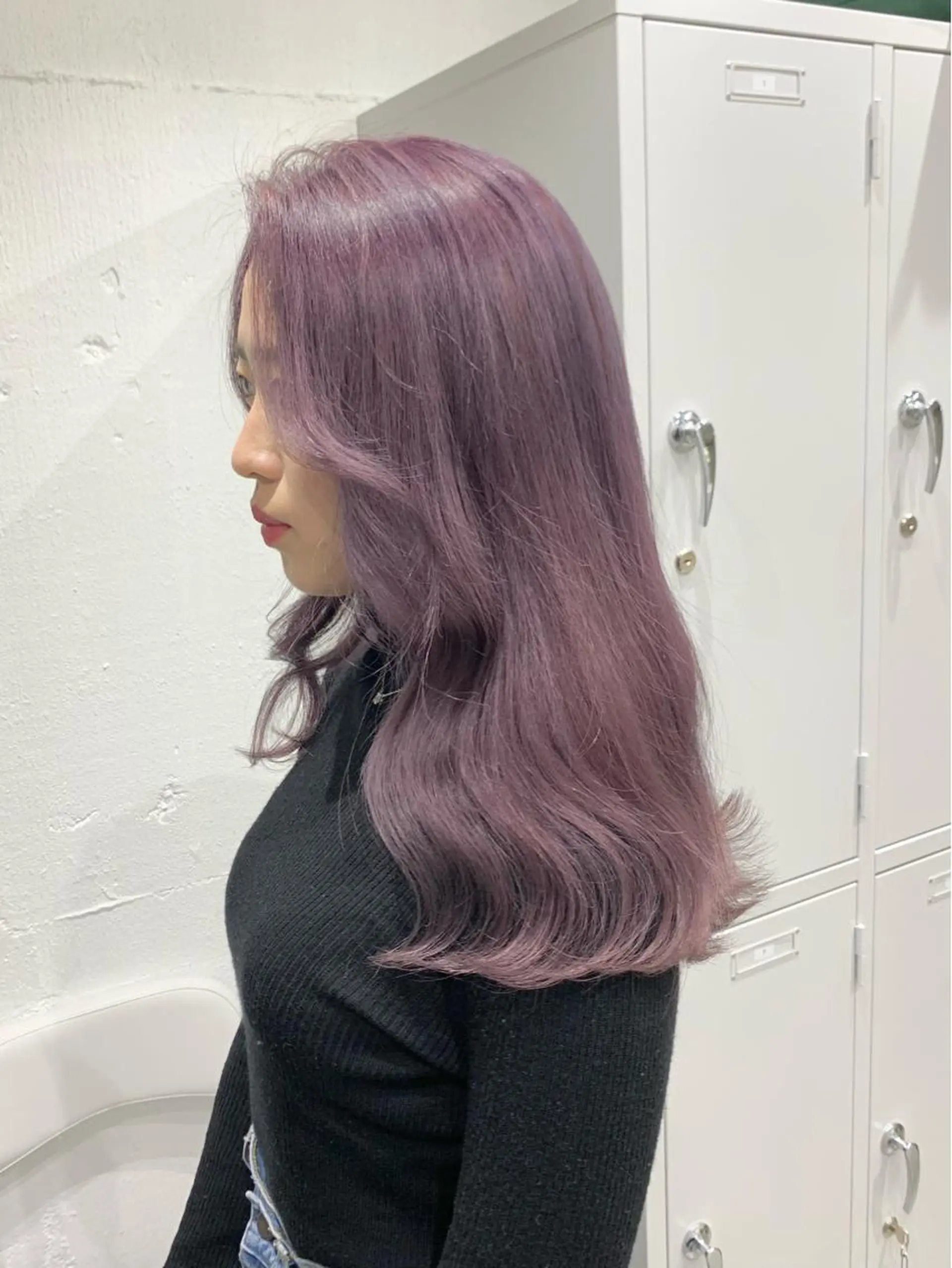 セミロング カラー ヘアアレンジ カット ヘアカラー トリートメント ヘアセット ニュアンスハイトーン 🌙サイダサキのヘアスタイル