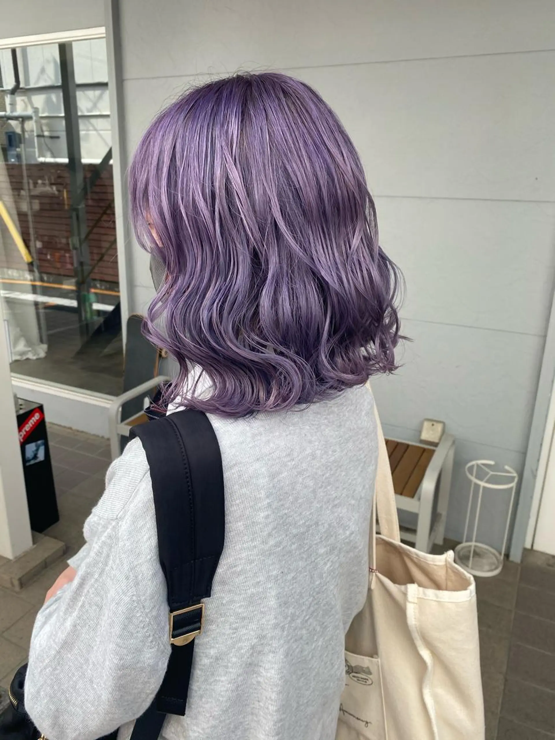 ミディアム カラー ヘアアレンジ バイオレットカラー ヘアカラー トリートメント lani 天神大名/ブリーチのヘアスタイル