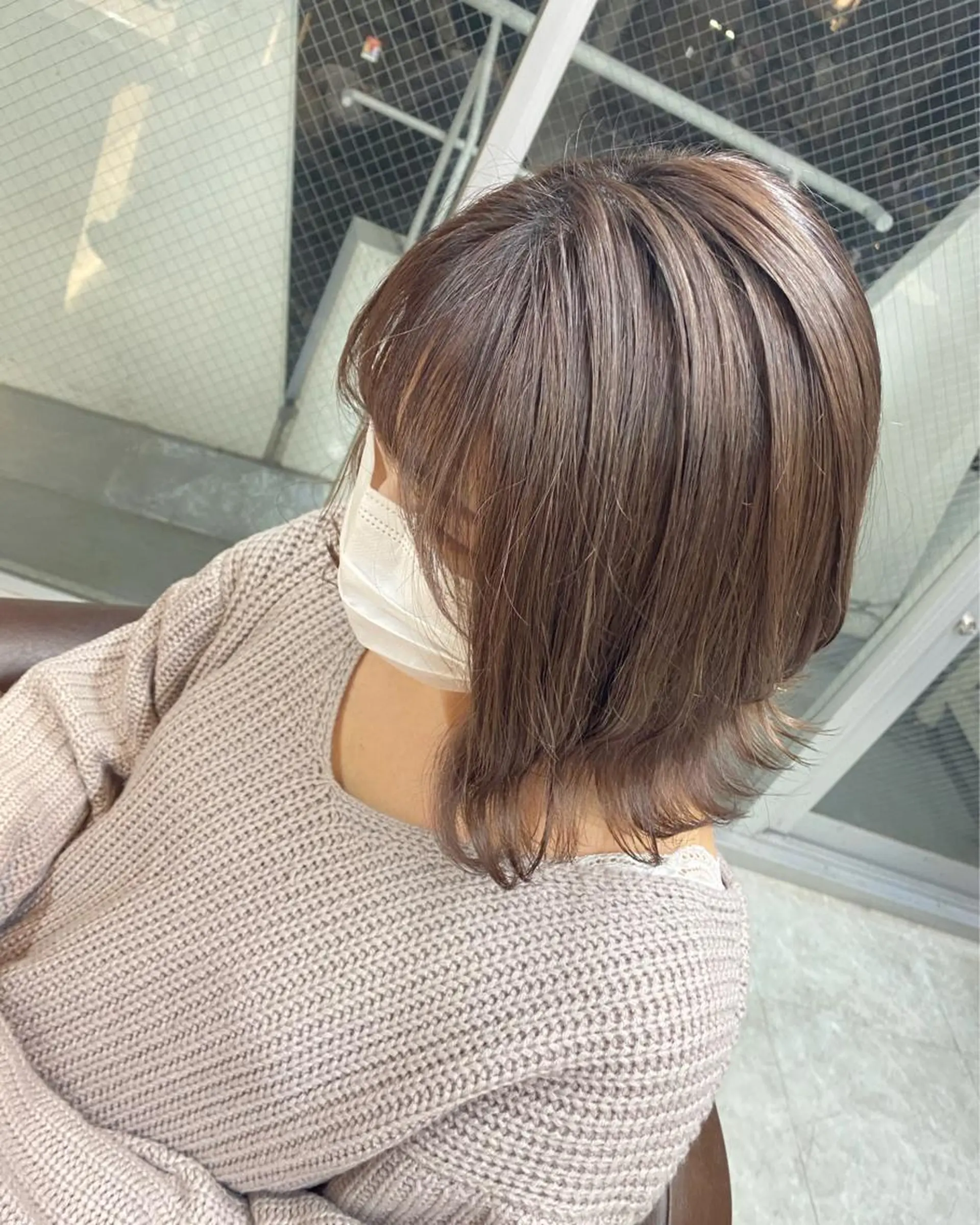 ミディアム カラー ブリーチ グレージュ ラベンダーカラー ラベンダーグレージュ ラベンダーグレー 後藤紗英/髪質改善 /オリーブベージュのヘアスタイル