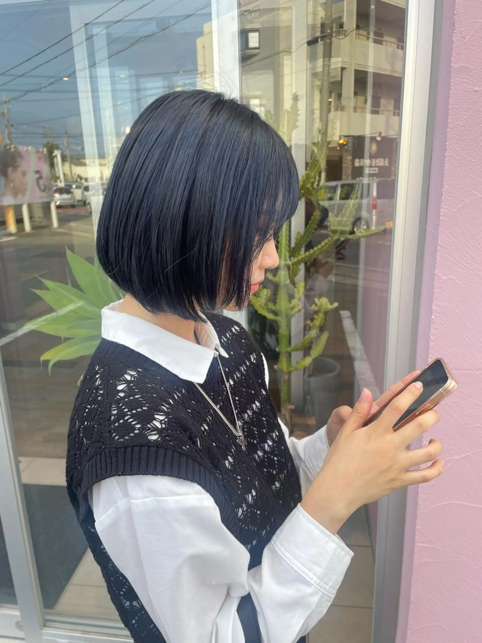 ショート カラー ヘアカラー ひなた 艶カラー/渋谷のヘアスタイル