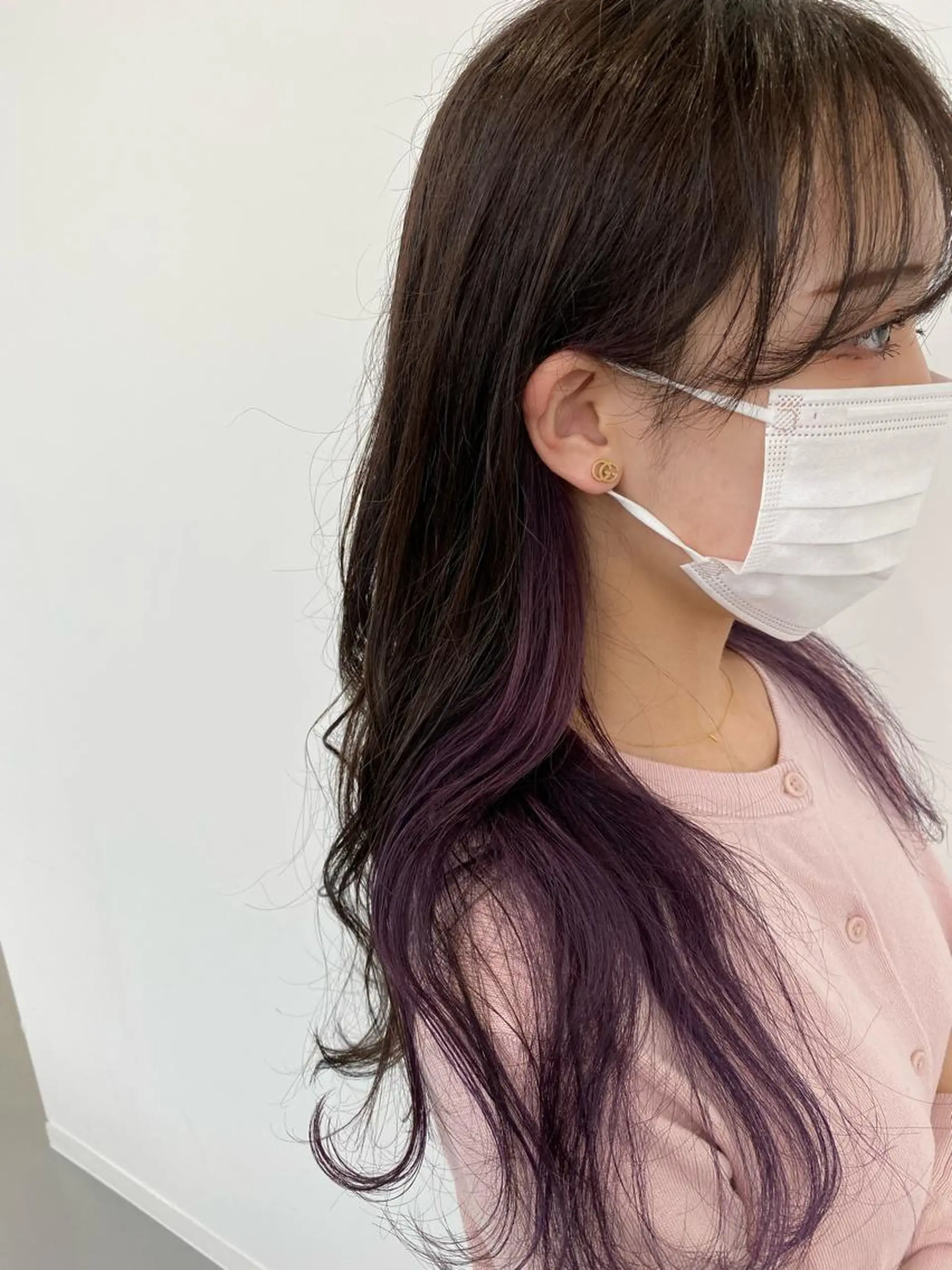 ロング カラー ラベンダーカラー 小岸 竜のヘアスタイル