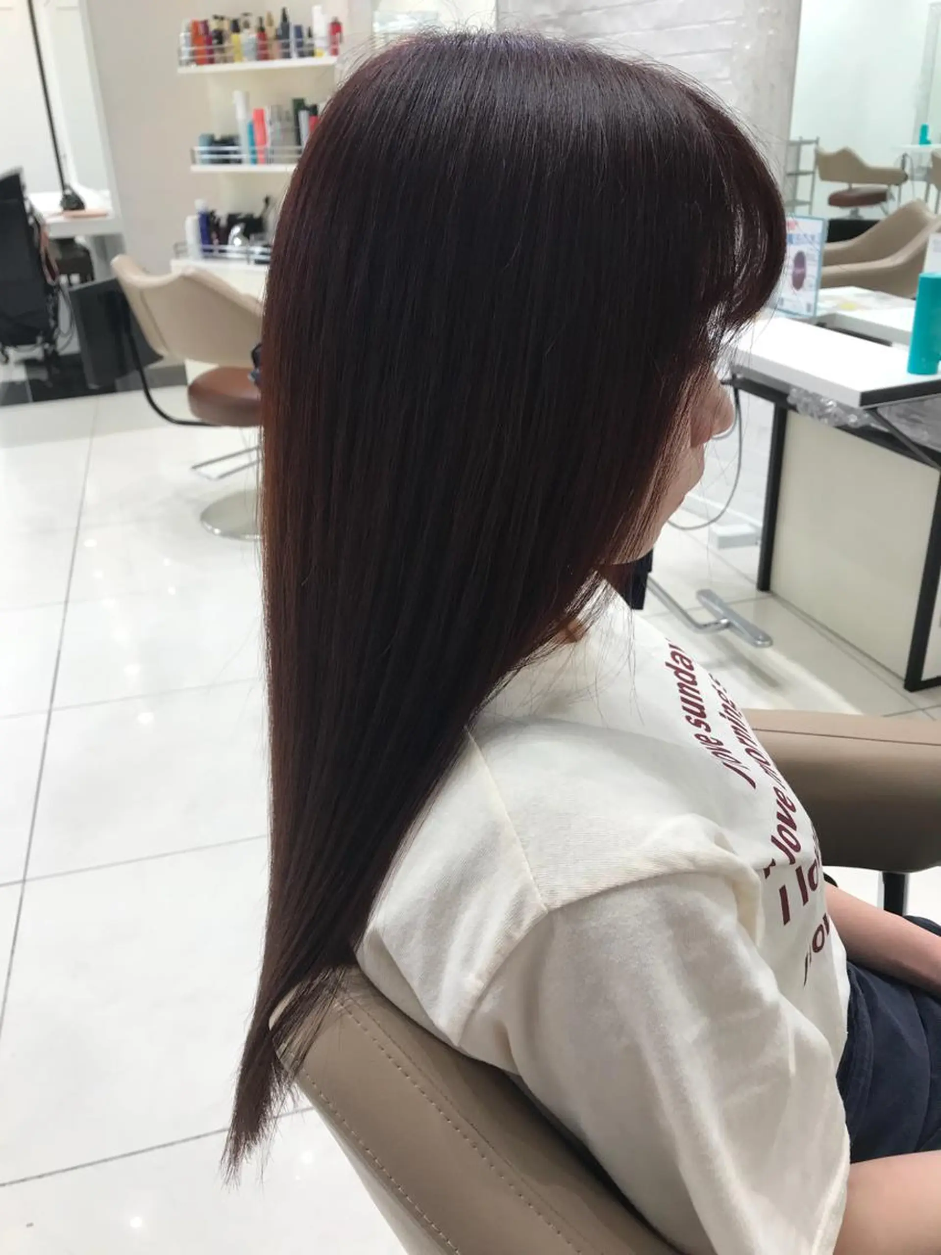 ロング カラー ブラウンカラー レッドカラー レッドブラウン ショート、ボブ/ 川鍋薫のヘアスタイル