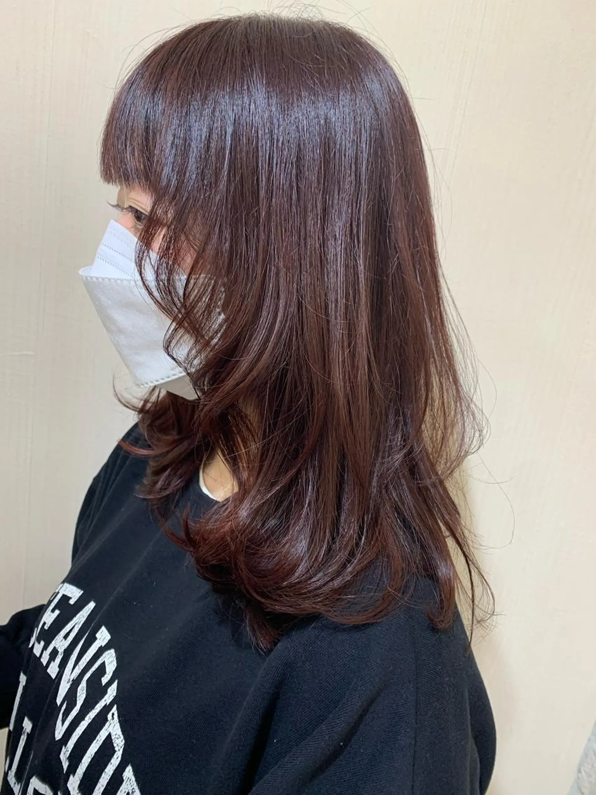 ロング カラー パーマ ヘアアレンジ ブラウンカラー レッドカラー レッドブラウン 顔まわりレイヤー レイヤーカット きむえり/セット/ 髪質改善/カラーのヘアスタイル