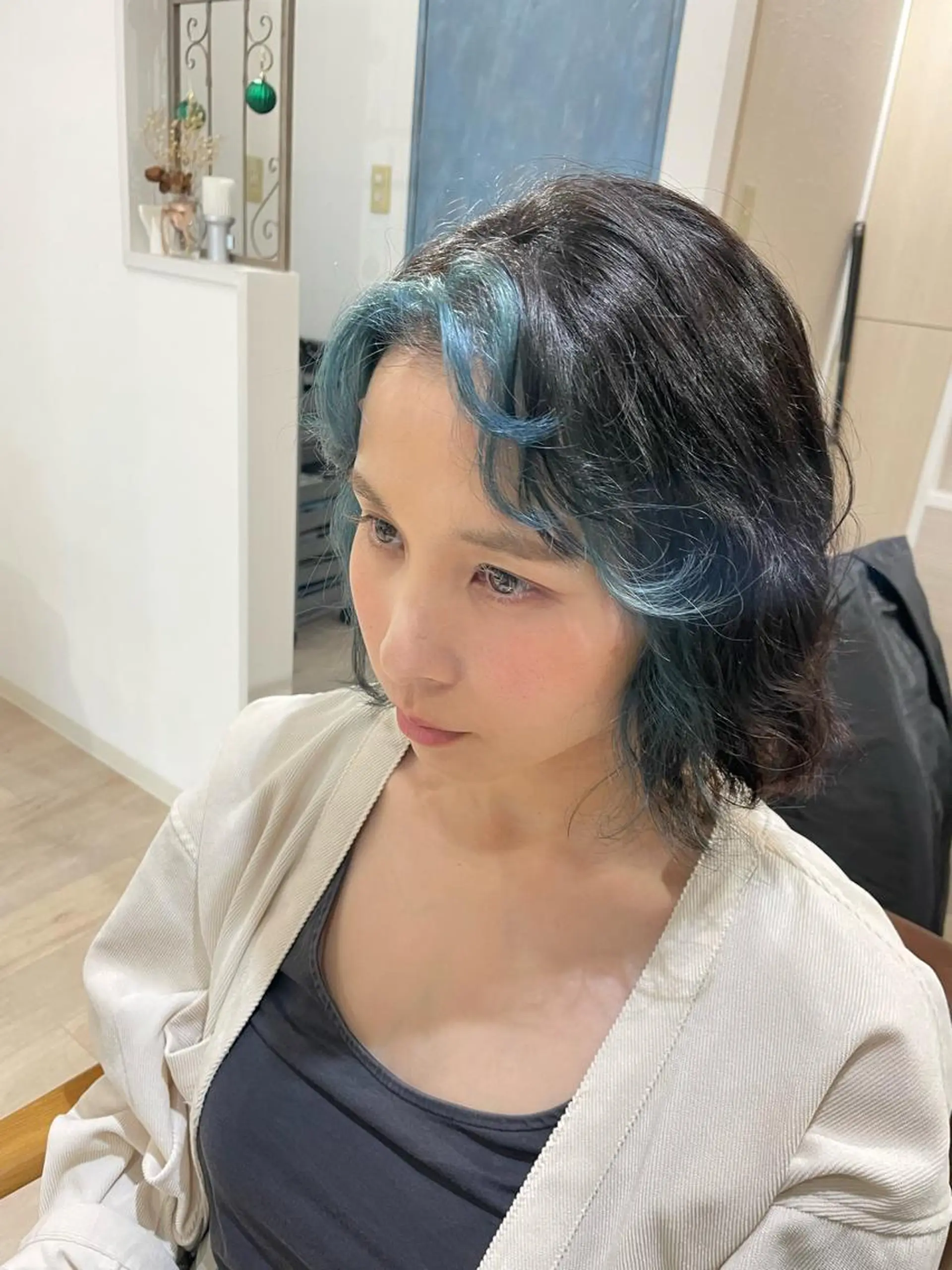ショート カラー ミストバング  フェイスフレーミング Vivie.所属・新都心個室サロン/ 古波蔵美奈のヘアスタイル