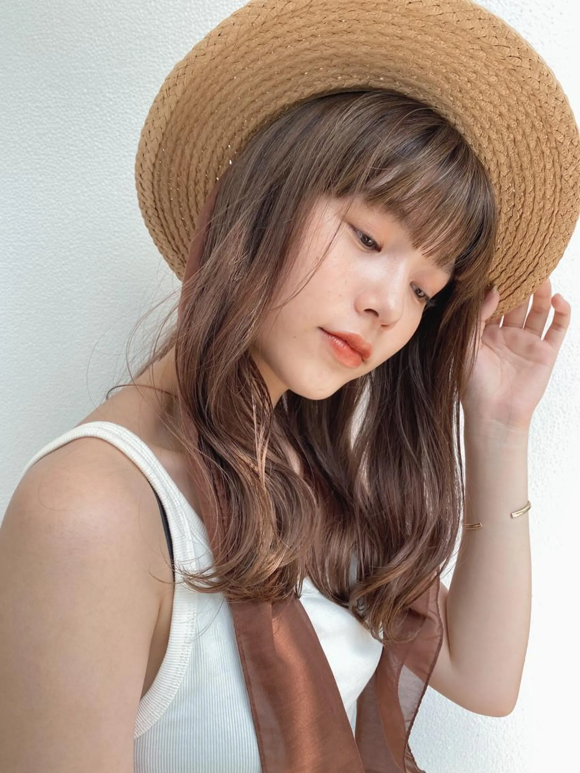 ロング カラー パーマ ヘアアレンジ メンズ キッズ ネイル マツエク・マツパ モリモト サナのヘアスタイル