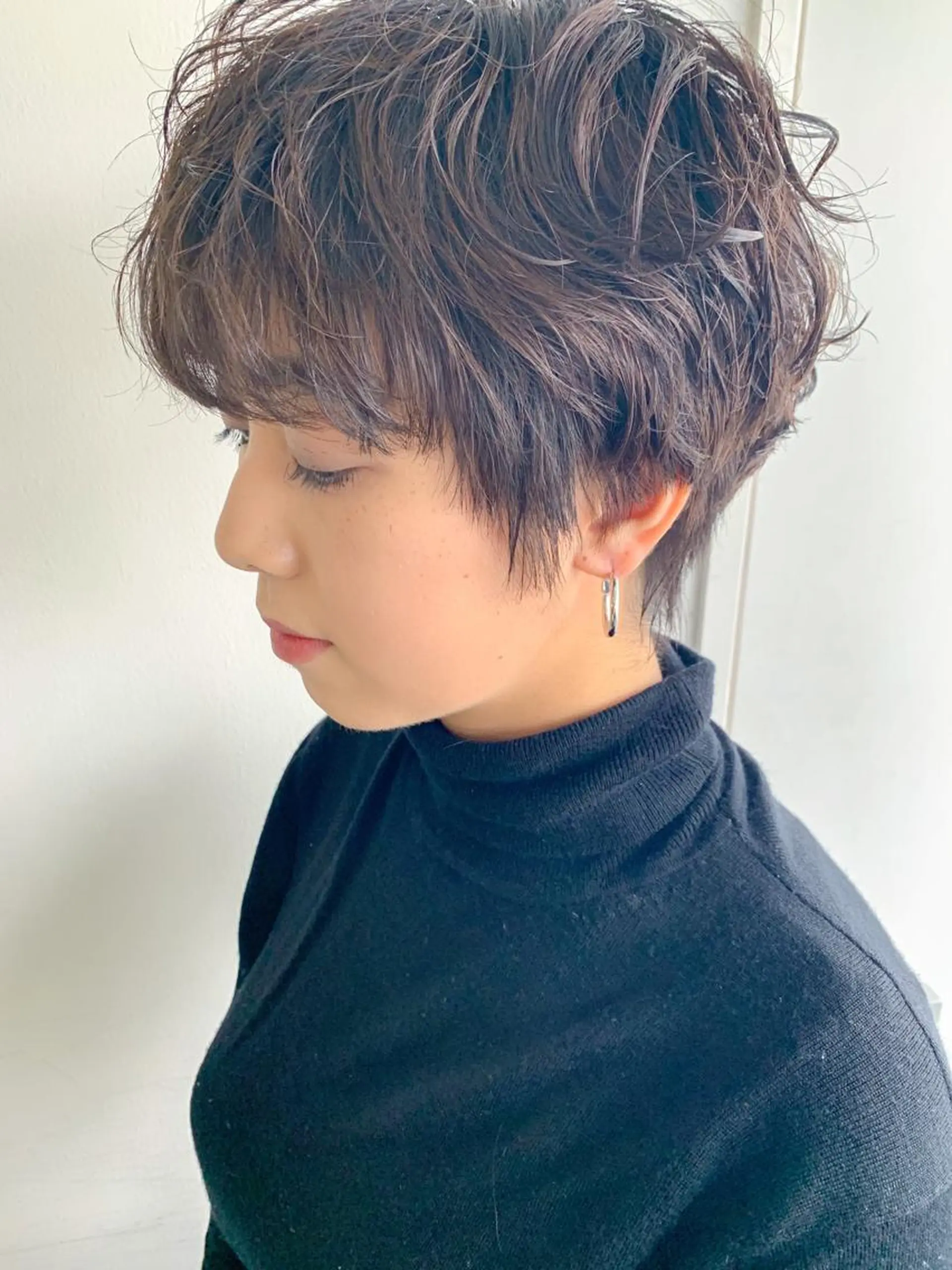 パーマ ニュアンスパーマ nuu所属・💜ショート💜 ウルフ、ボブ二色亜美のヘアスタイル