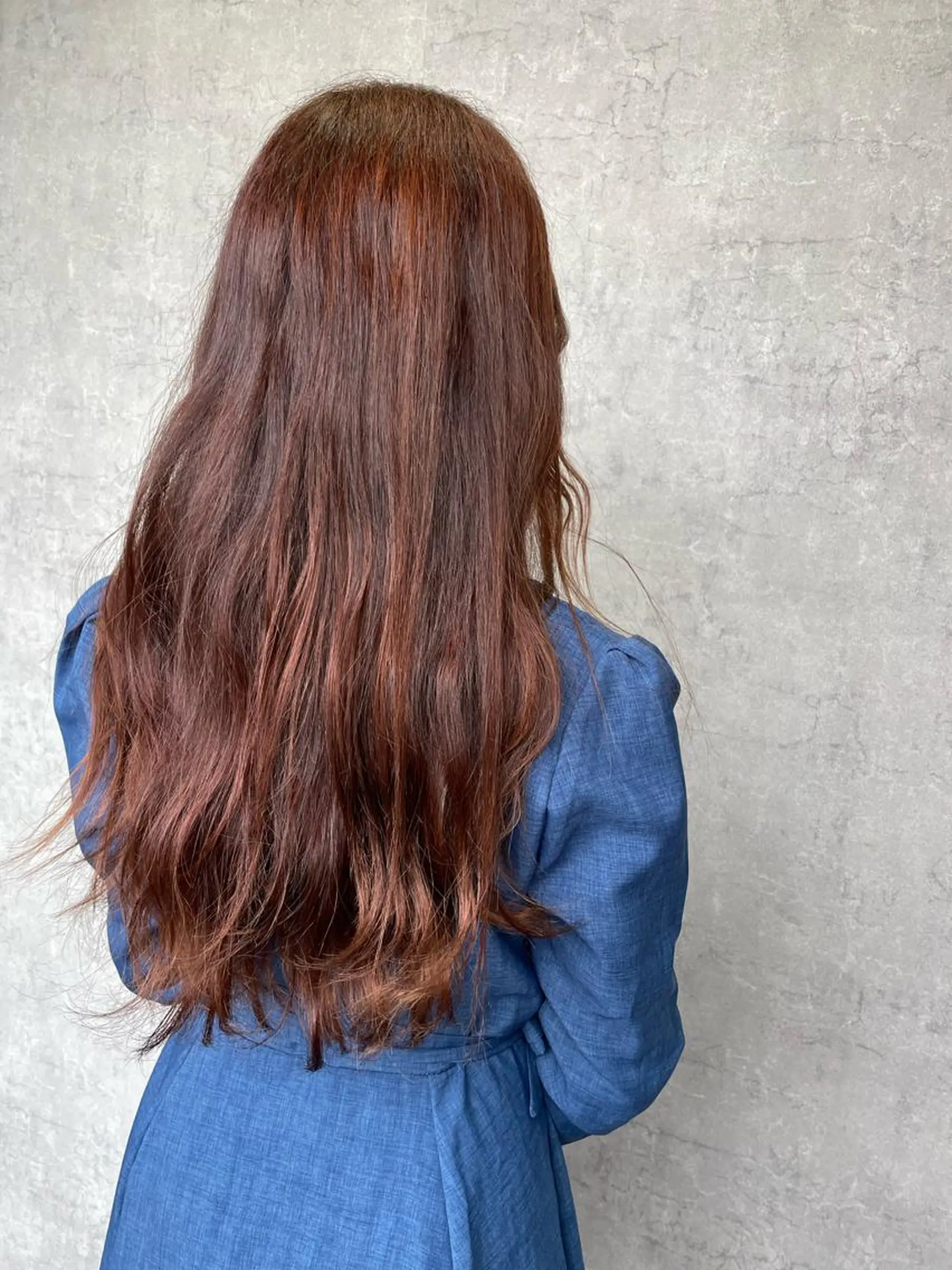 ロング カラー ブラウンカラー オレンジ オレンジブラウン ヘアカラー 丸山 雷世のヘアスタイル