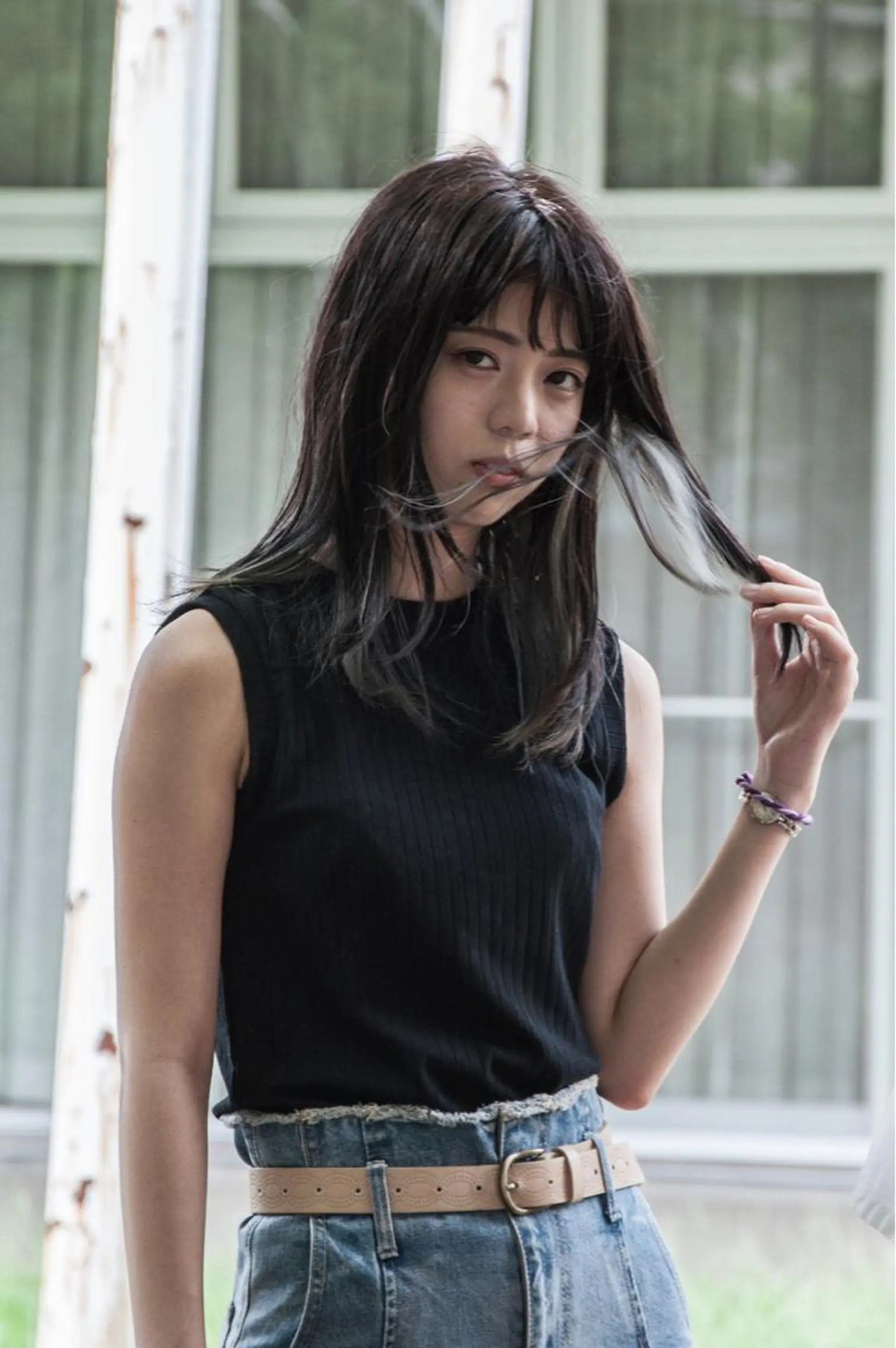 セミロング カラー パーマ アディクシーカラー アッシュ アッシュグレー 黒髪 ブルーカラー 💇‍♀️ハイライト 玉谷　俊💇‍♂️のヘアスタイル