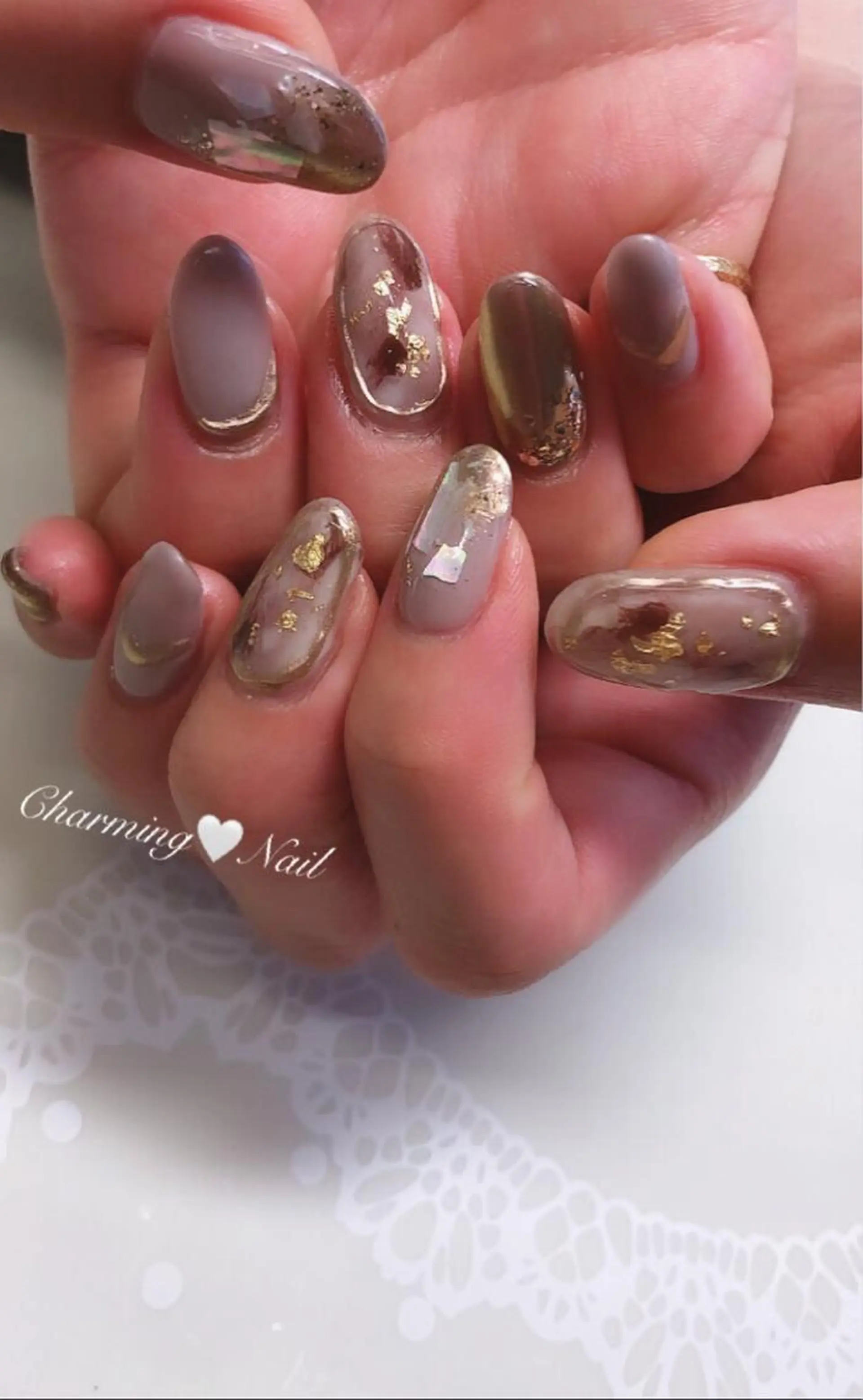 ネイル ラメ(グリッター) 大理石ネイル(マーブル) ミラーネイル ニュアンスネイル Charming❤️Nail所属・Nailist Amiのその他イメージ