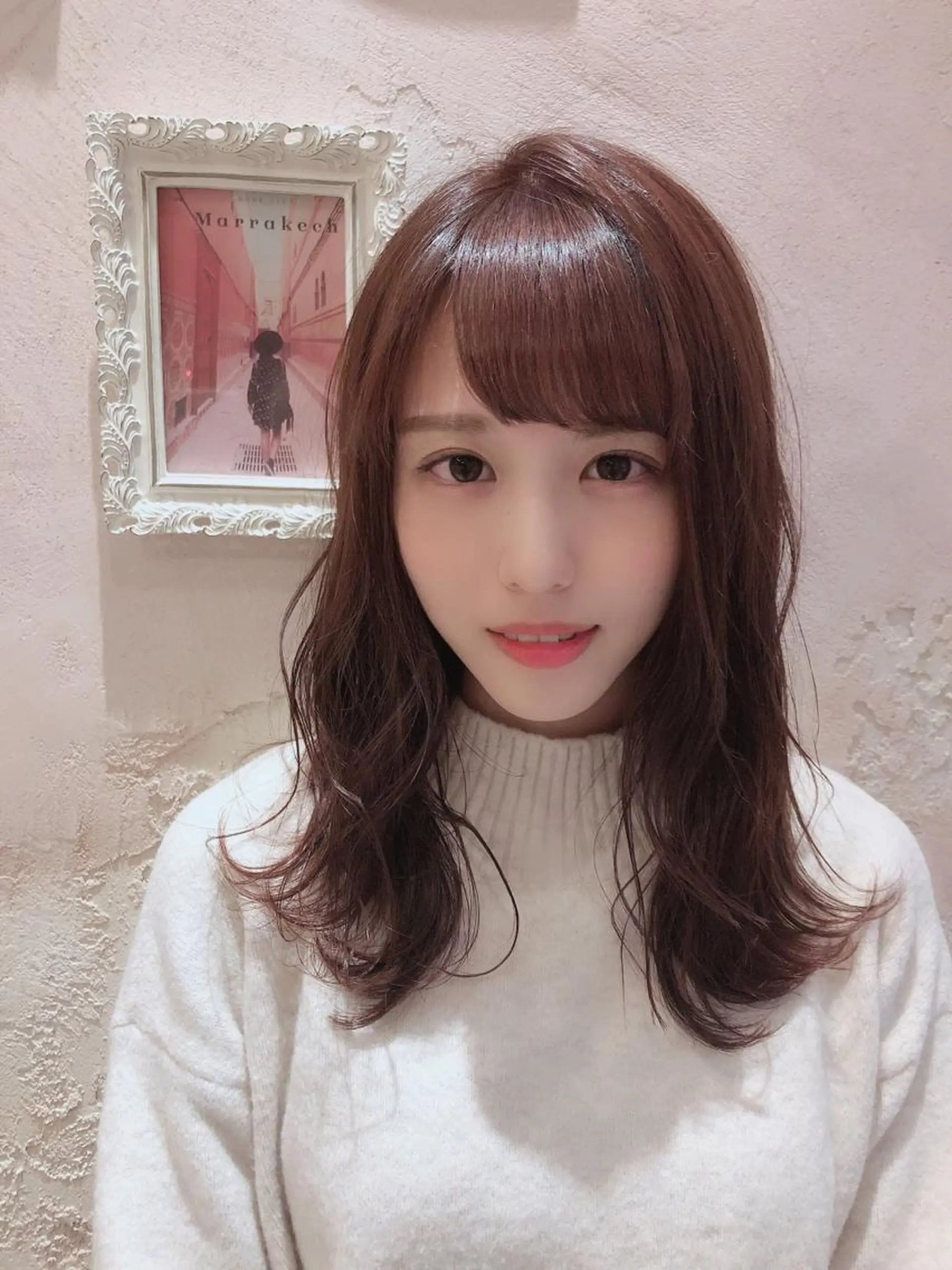 ミディアム ピンクブラウン カット ヘアカラー トリートメント 代表山口ひな 髪質改善のプロのヘアスタイル