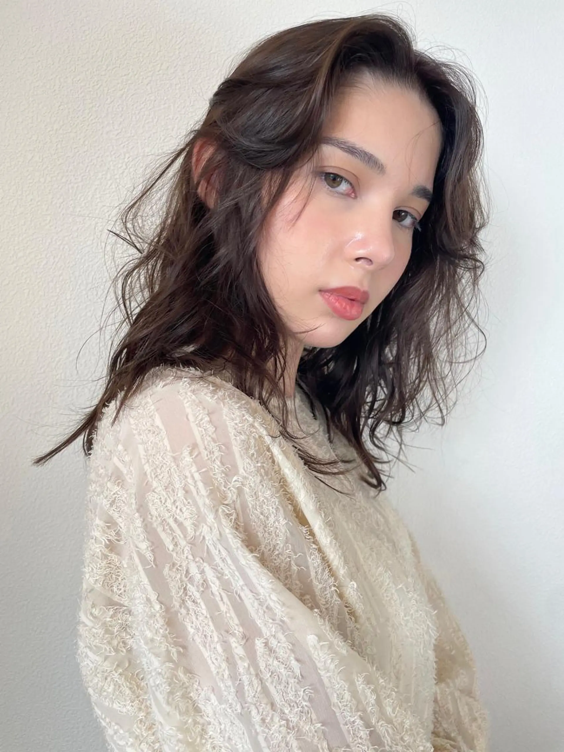 ミディアム カラー アディクシーカラー ベージュカラー ブリーチ 透明感カラー グレージュ 🩰オリーブ/ ベージュ松本咲花🩰のヘアスタイル