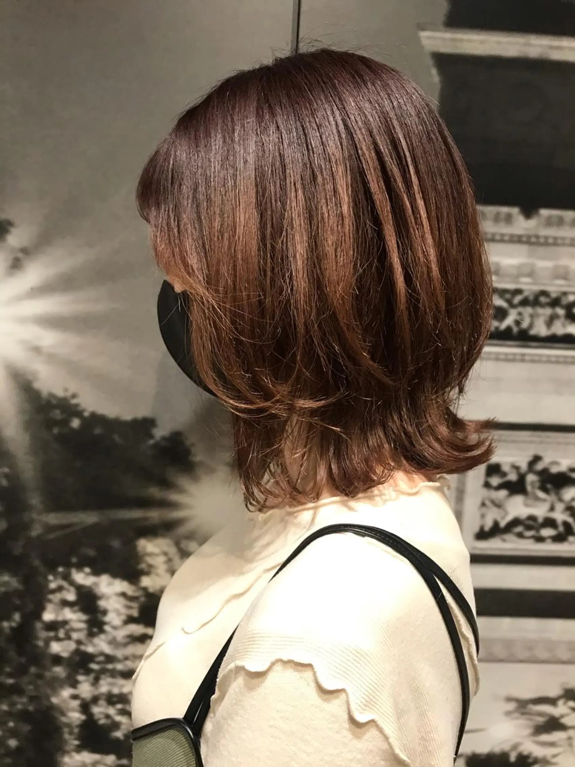 ミディアム ボブレイヤー ボブ レイヤーカット 外ハネヘア レイヤー＆ブリーチ 職人✂︎藤澤一成😊のヘアスタイル