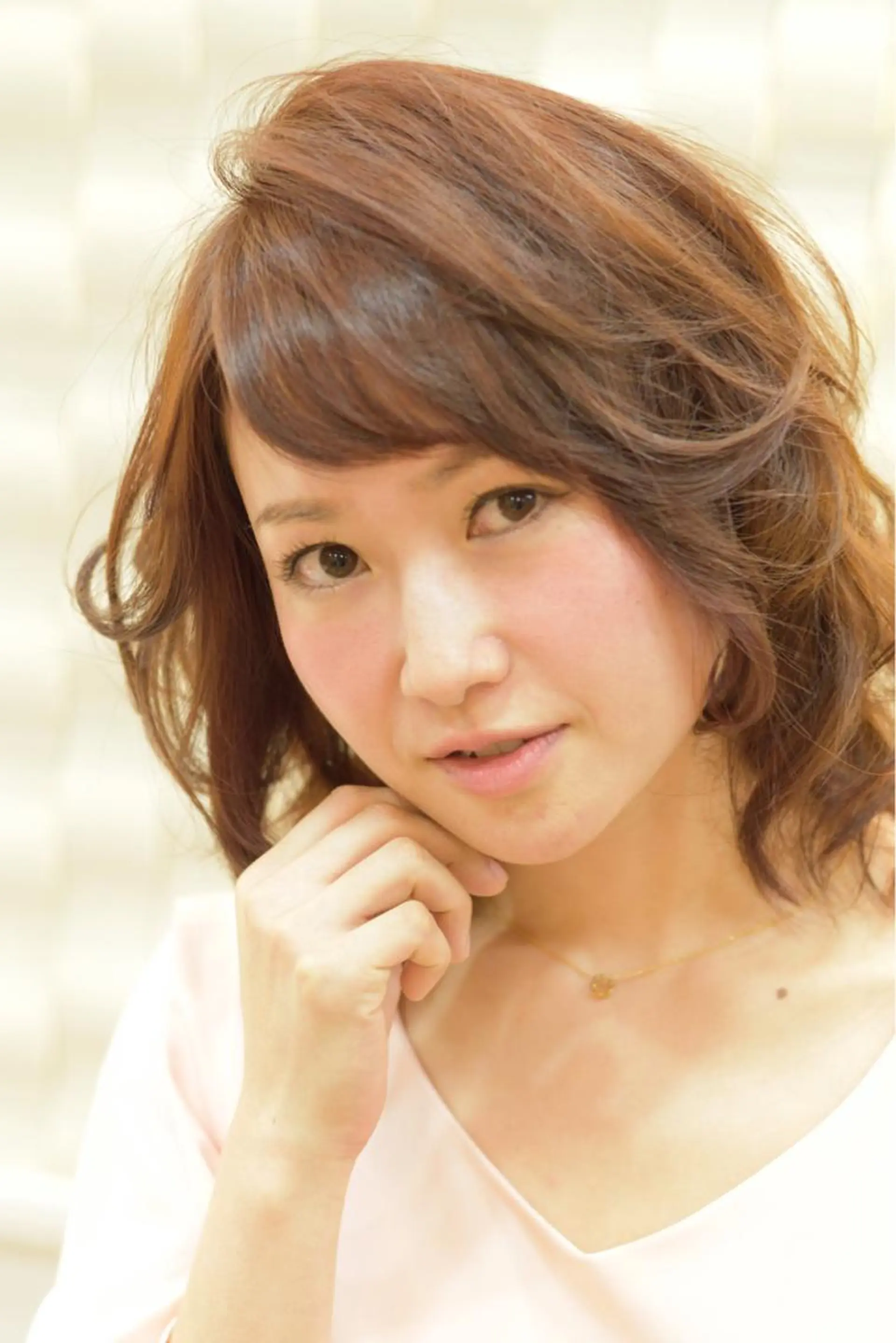 ミディアム カラー パーマ ボブ 伸ばしかけ レイヤーカット oluolu hairのヘアスタイル