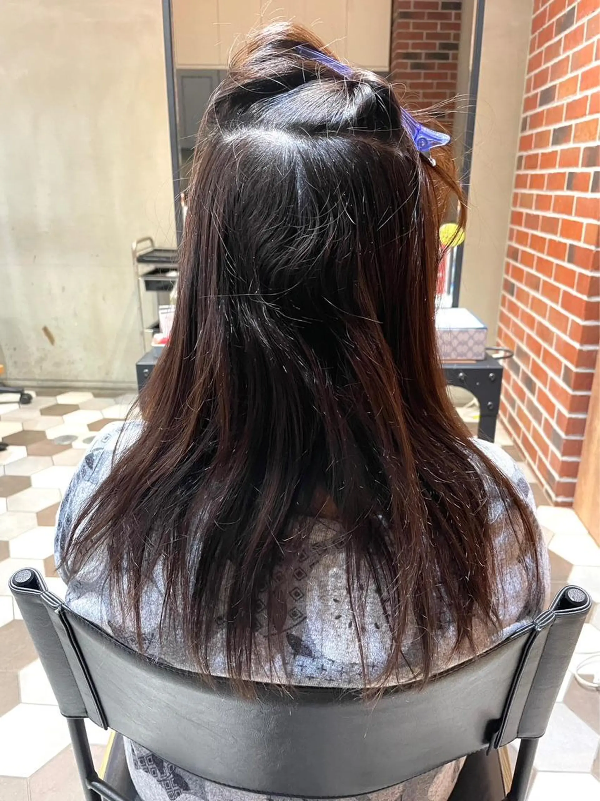 ロング カット 縮毛矯正 韓国風🫧髪質改善 村上　蒼生のヘアスタイル