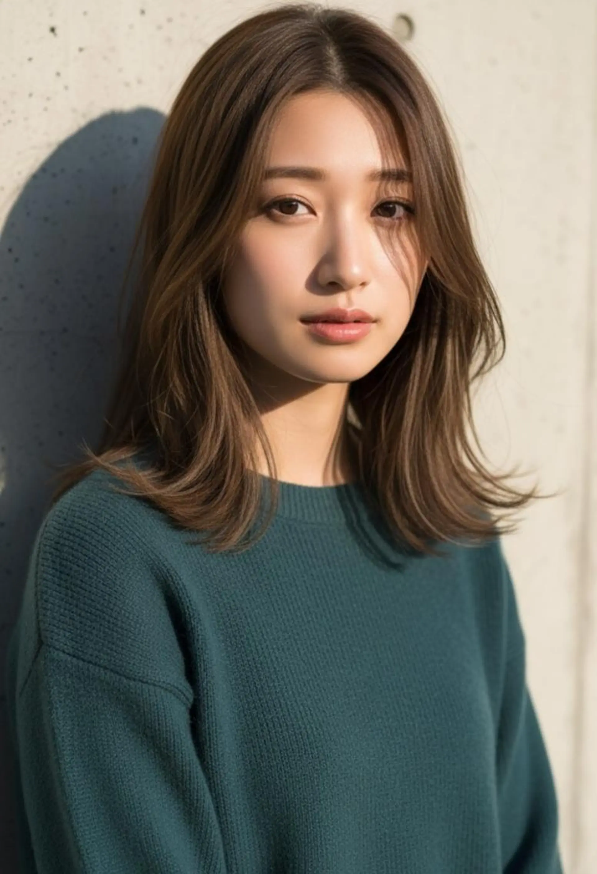 ミディアム カラー ベージュカラー ブラウンカラー ブラウンベージュ 透明感カラー レイヤーカット カット ヘアカラー トリートメント ヘアセット さく/髪質改善× 縮毛矯正/町田のヘアスタイル